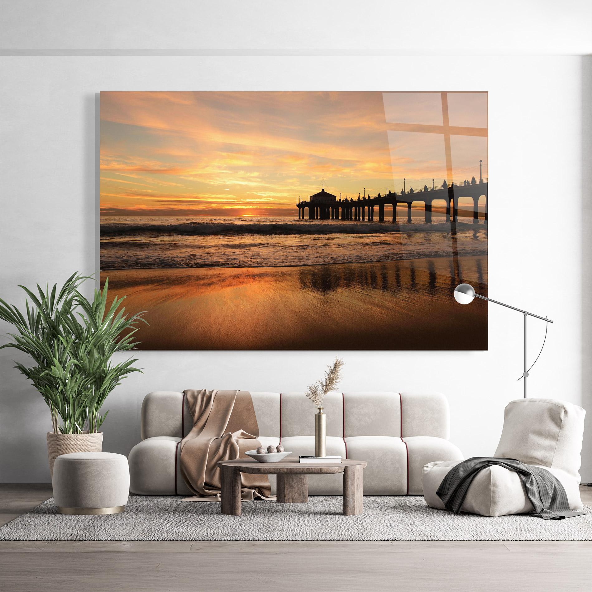 Glasbild Beach Sunset View mockup 9