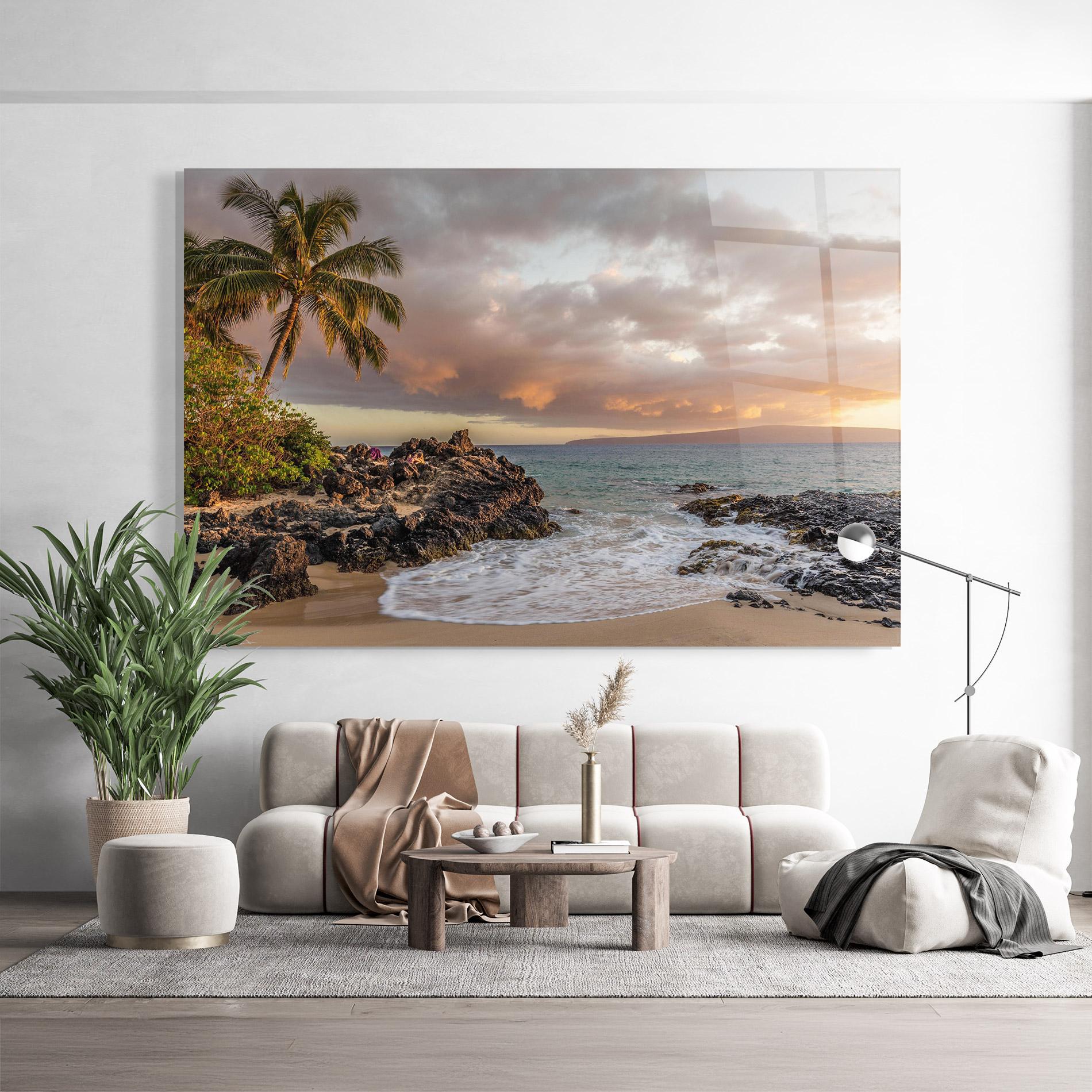 Glasbild Beautiful Beach Landscape mockup 9