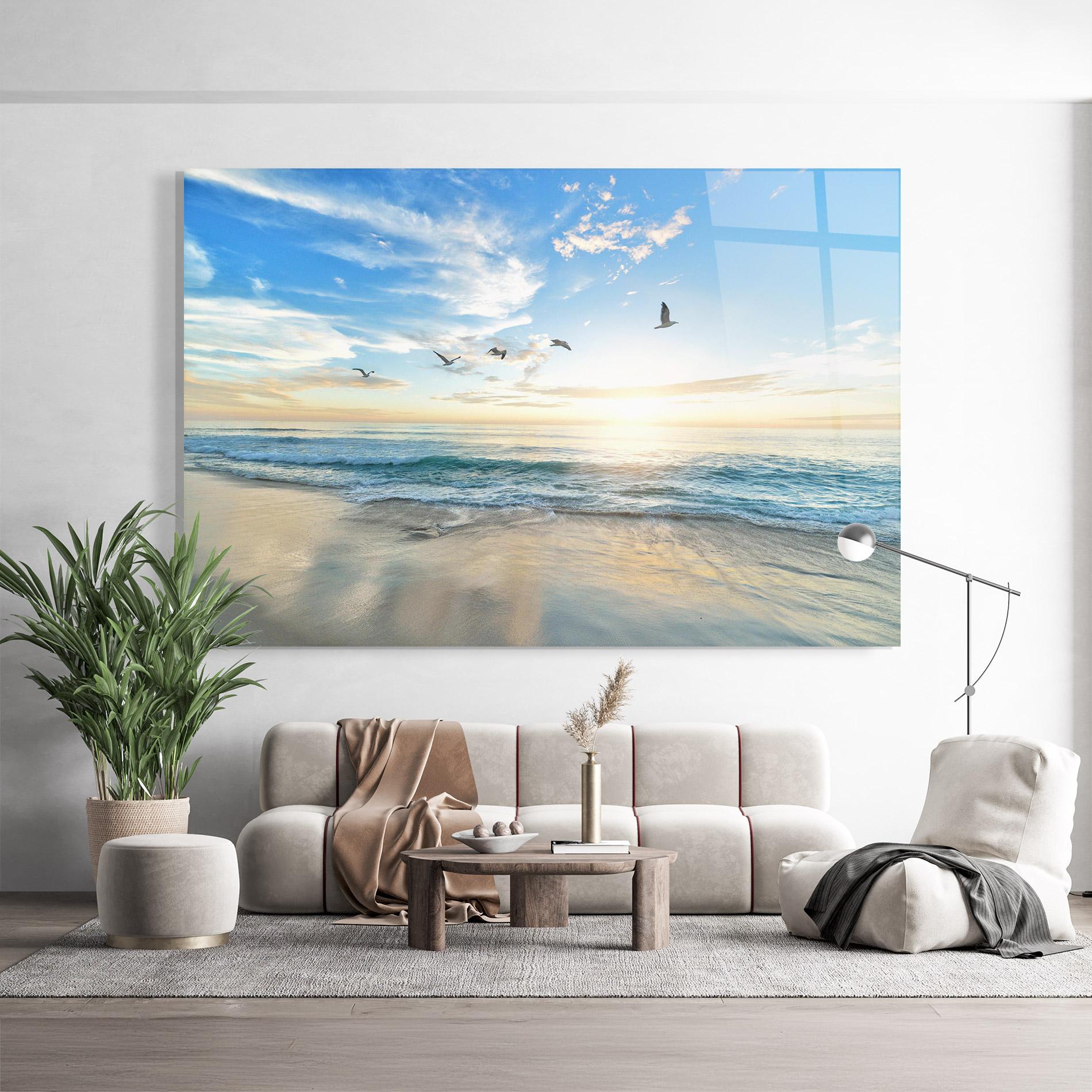 Glasbild Beautiful Beach mockup 9