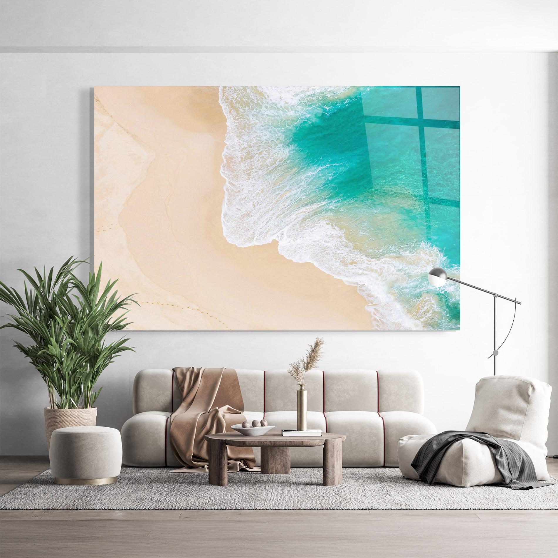 Glasbild Beautiful Blue Waves mockup 9