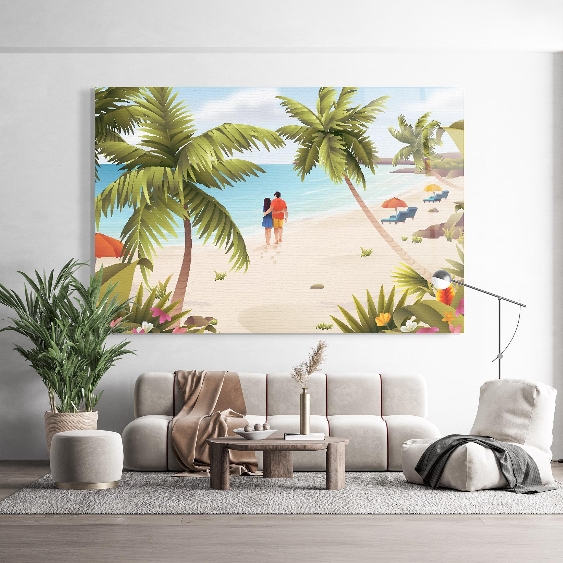 Glasbild Couple Beach mockup 9