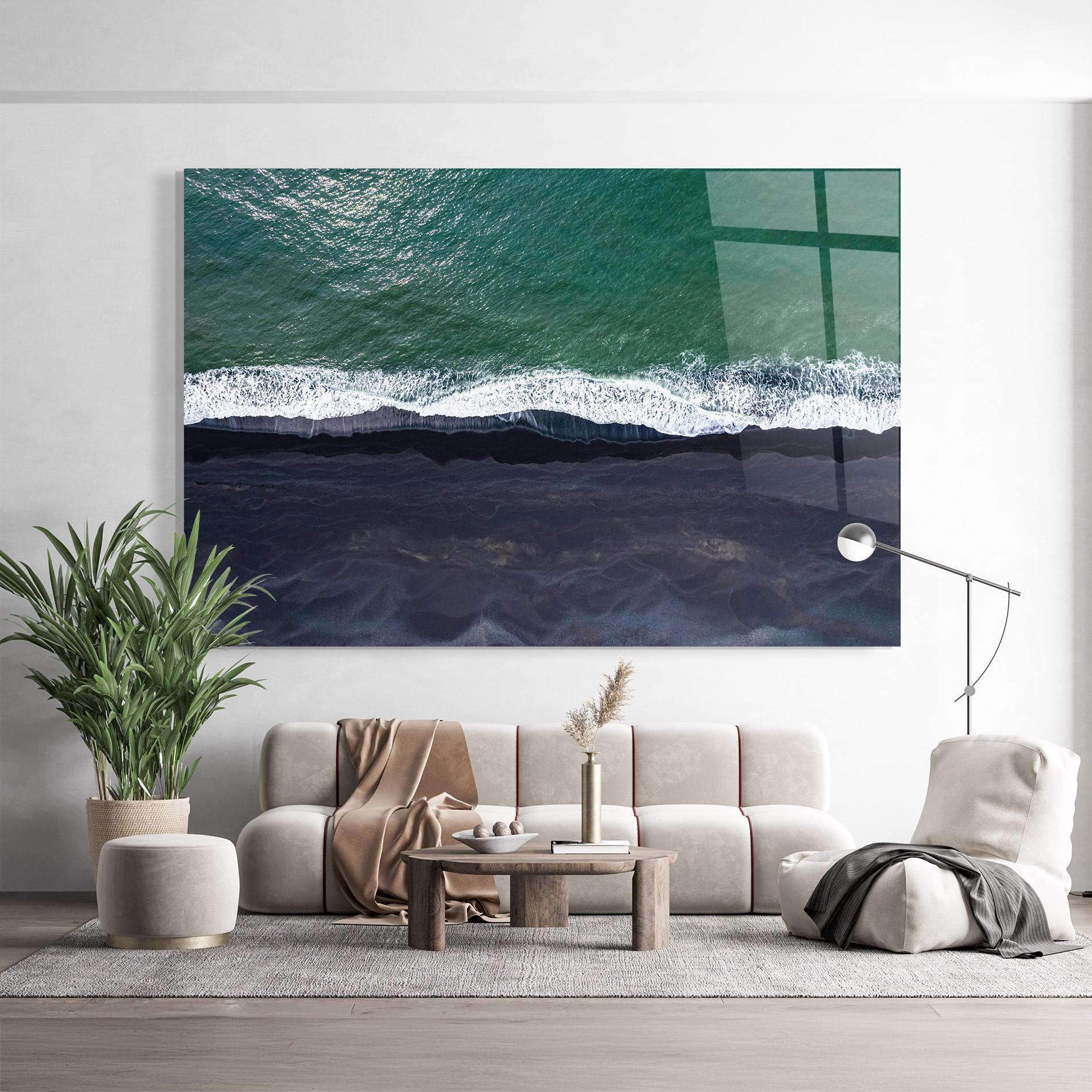 Glasbild Green Blue Beach mockup 9