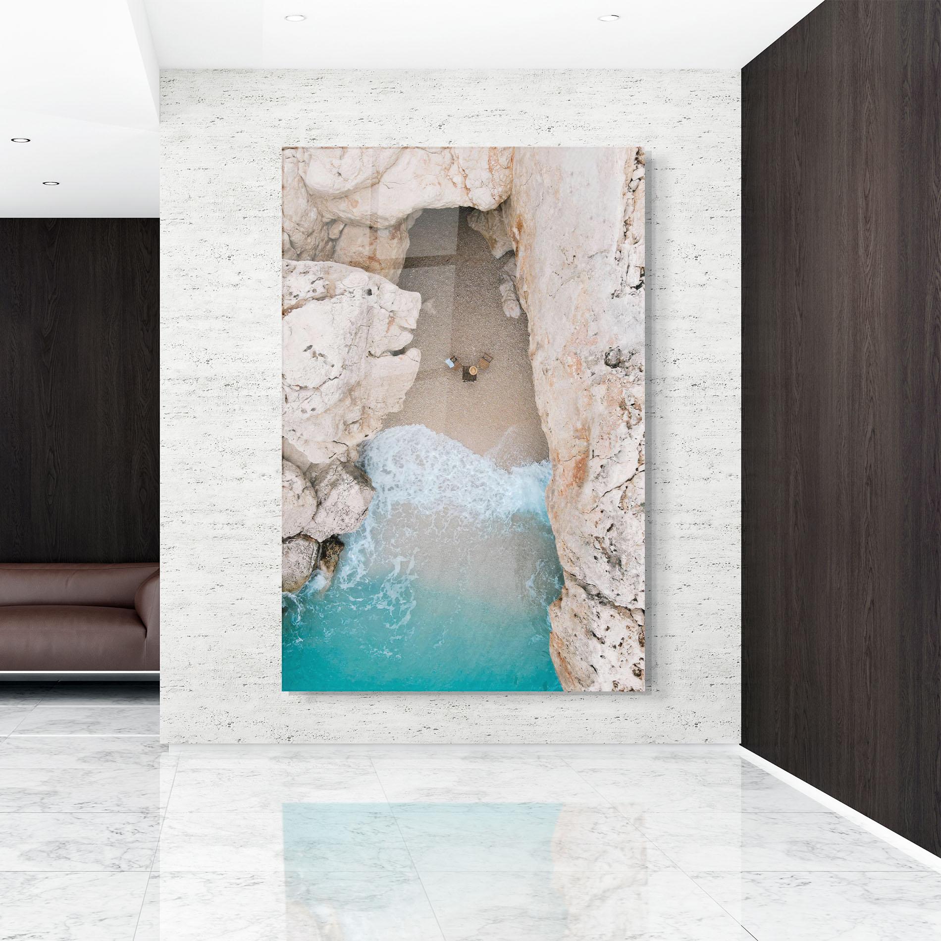 Glasbild Private White Cave mockup 9