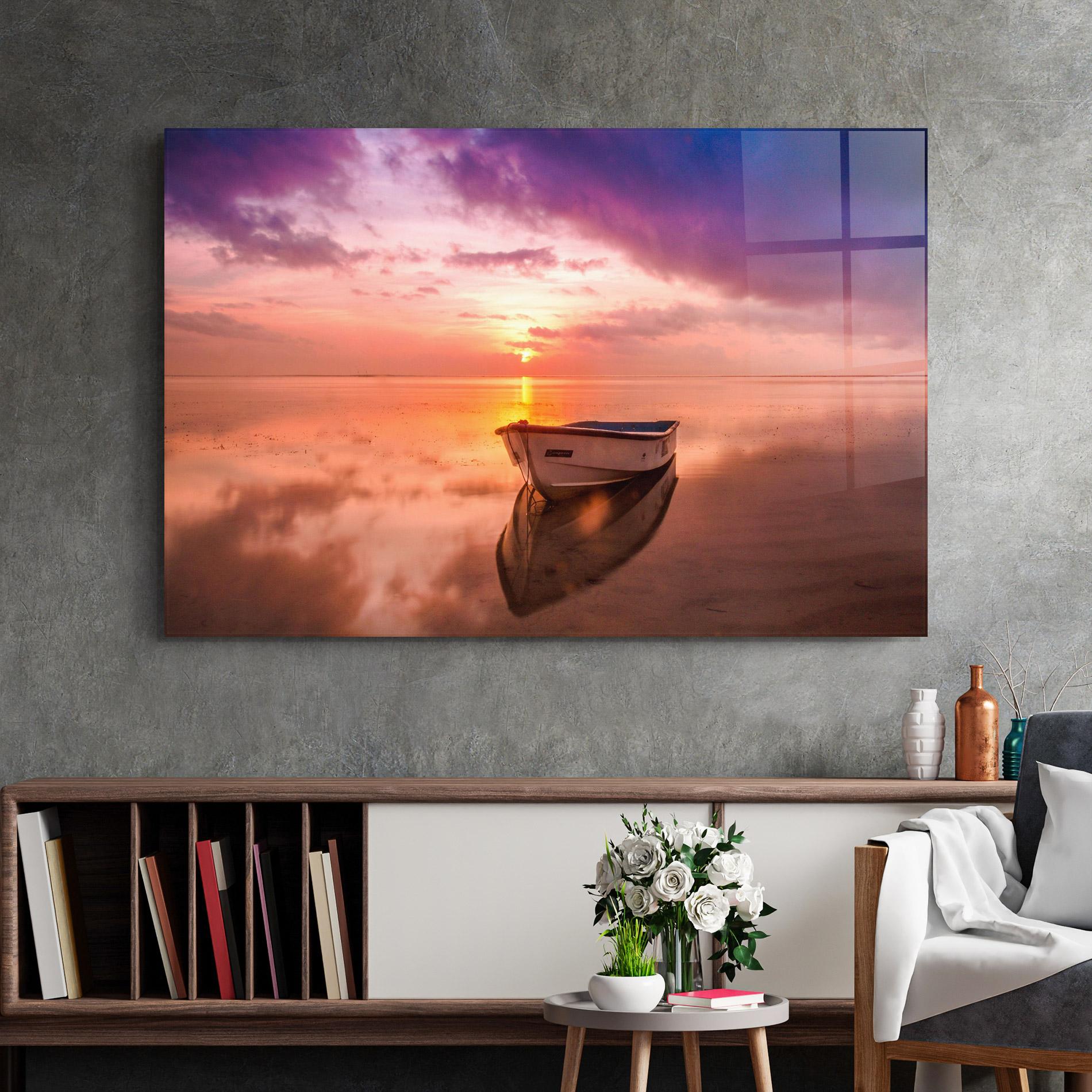 Glasbild Beach Purple View mockup 2
