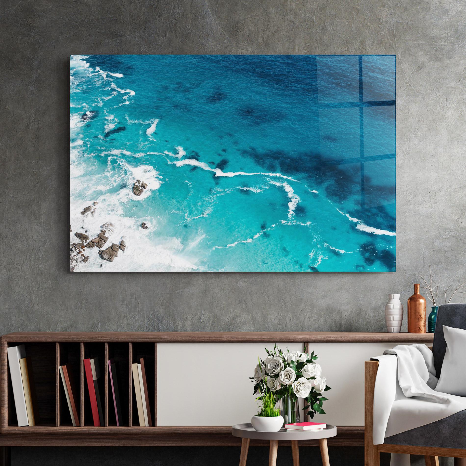 Glasbild Blue Water Beach mockup 2