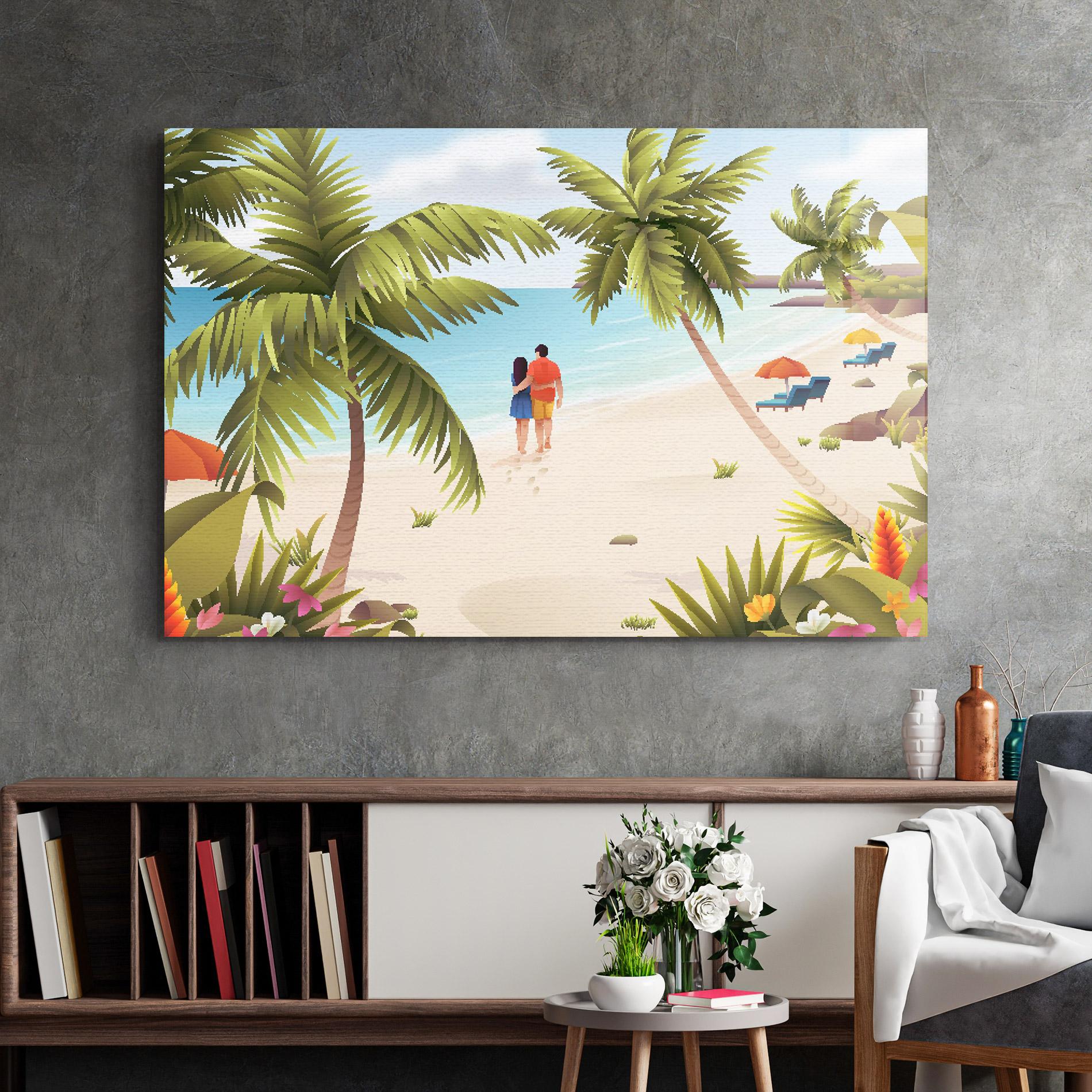 Glasbild Couple Beach mockup 2