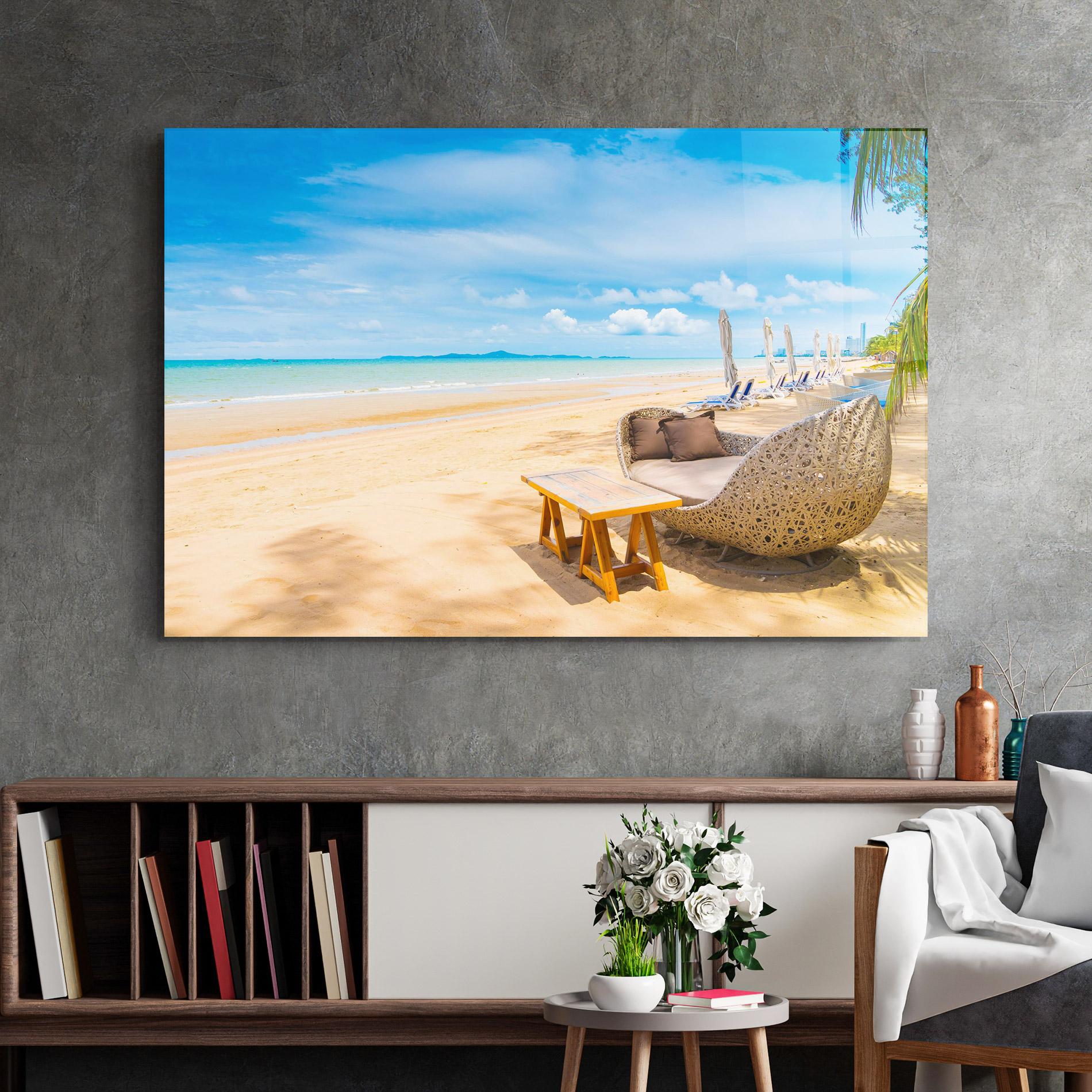 Glasbild Dinning Blue Sky mockup 2