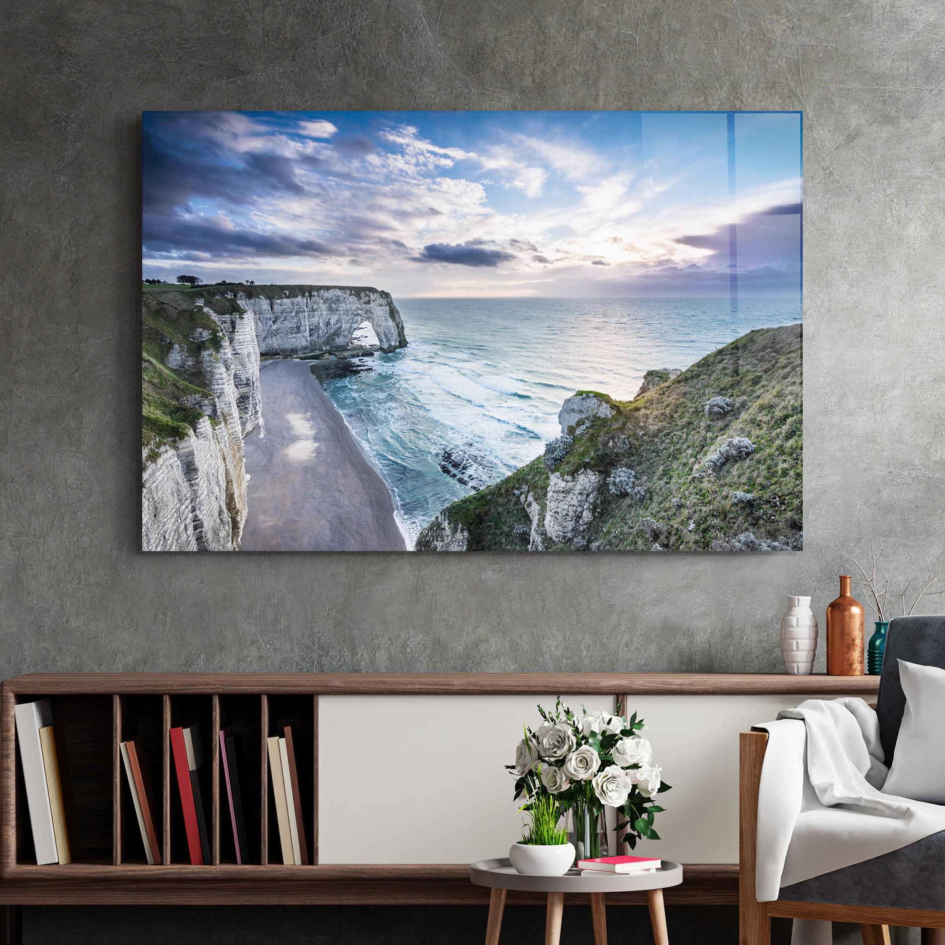 Glasbild Etretat View mockup 2