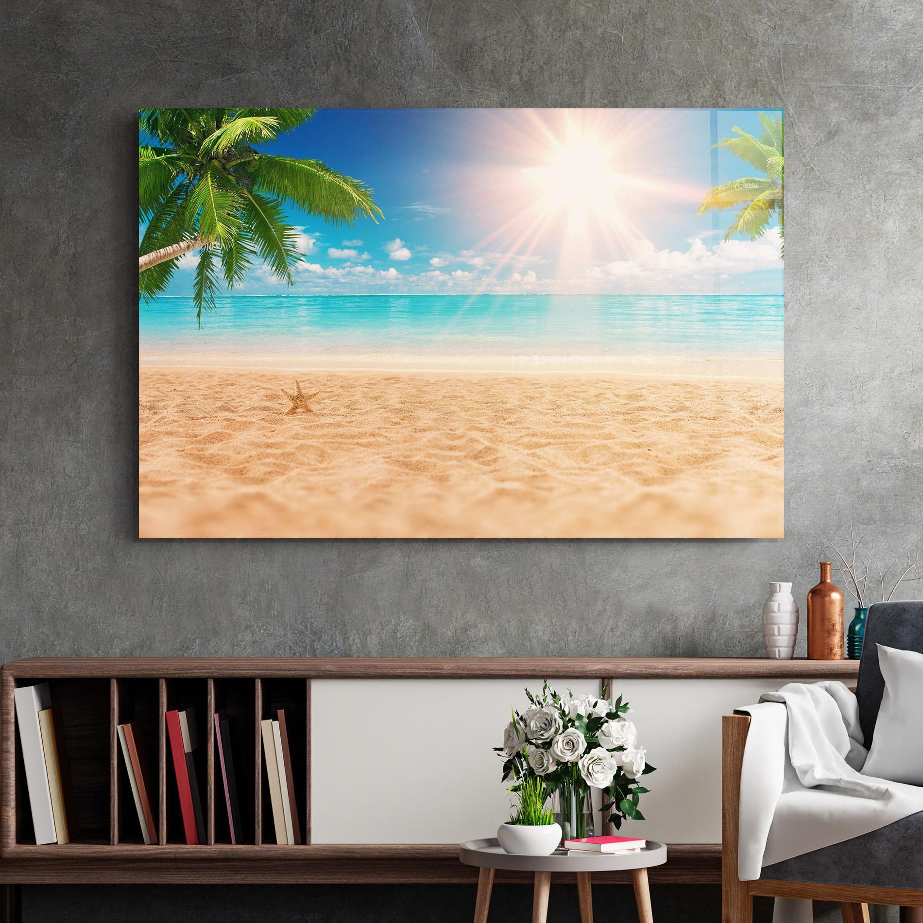 Glasbild Exotic Beach Ocean mockup 2