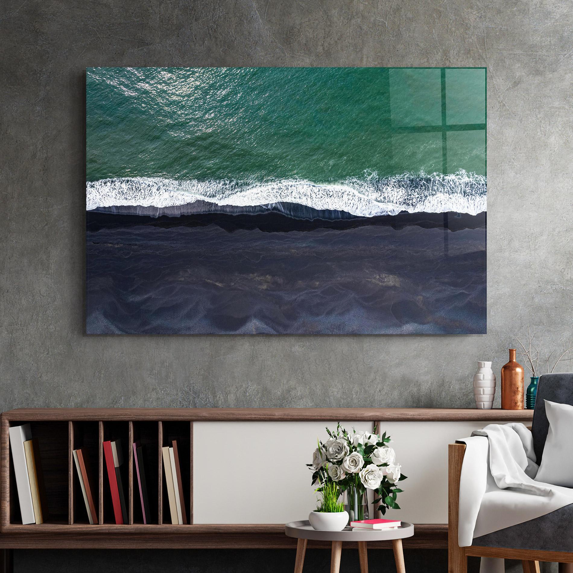 Glasbild Green Blue Beach mockup 2