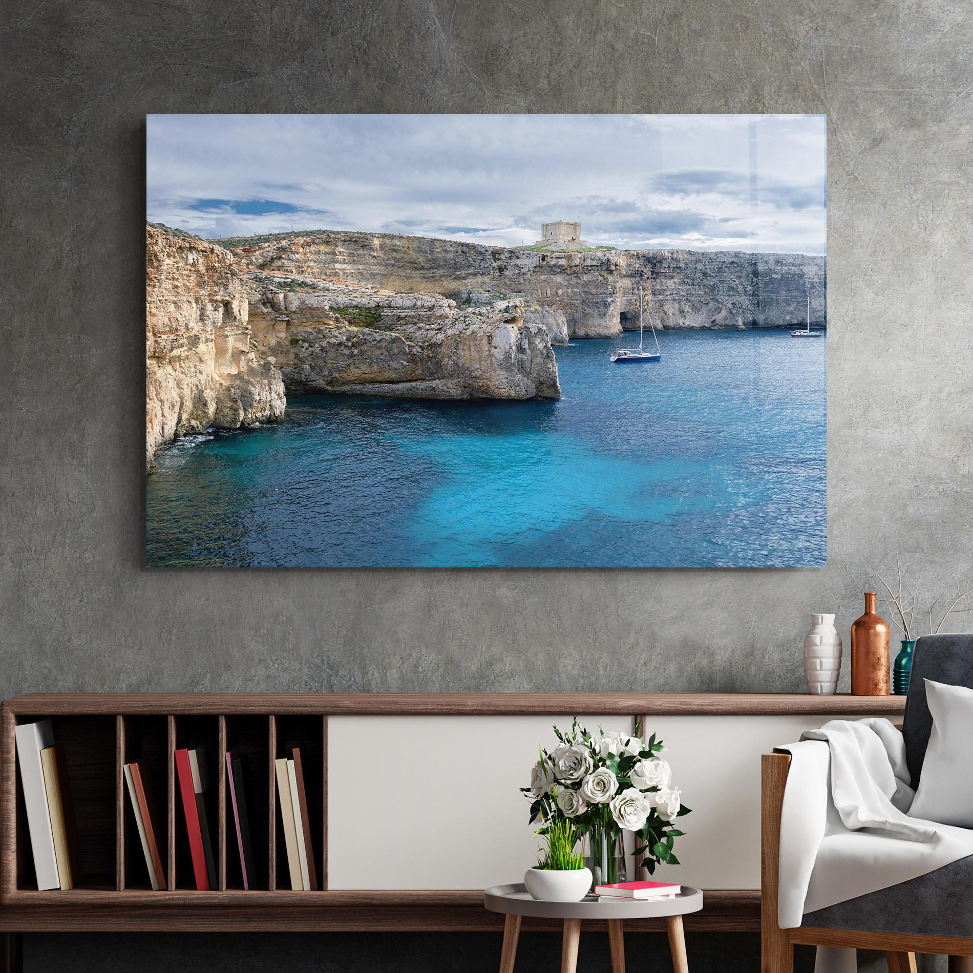 Glasbild Island Landscape mockup 2