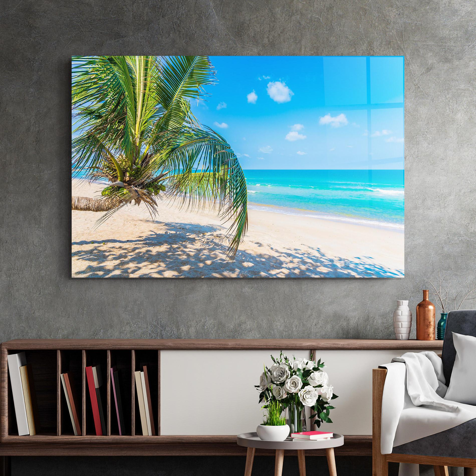 Glasbild Tropical Beach View mockup 2