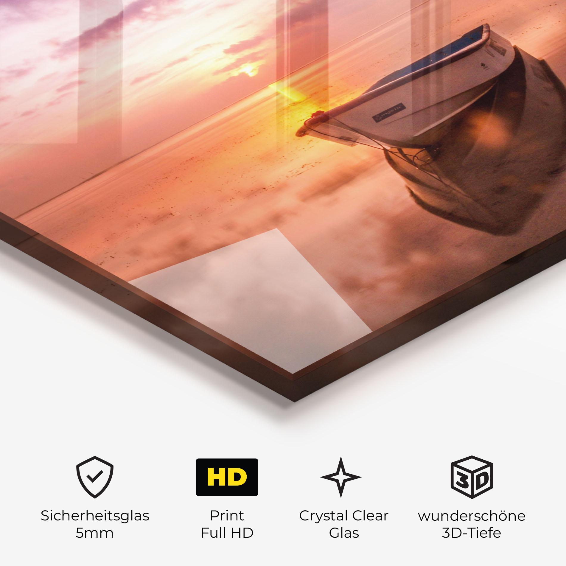 Glasbild Beach Purple View mockup 3