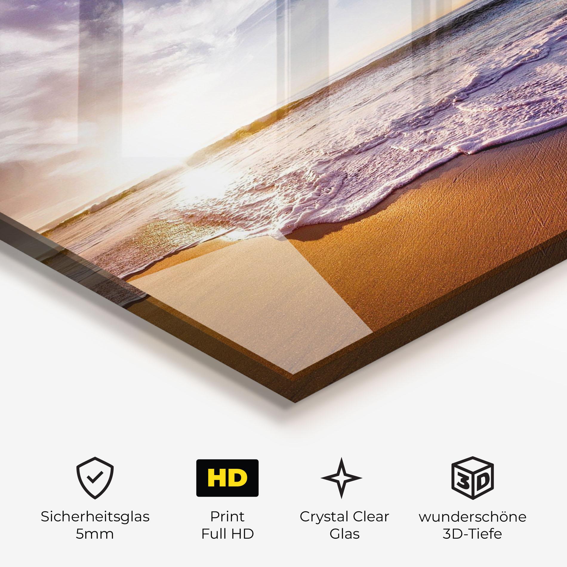 Glasbild Beach Sunrise mockup 3