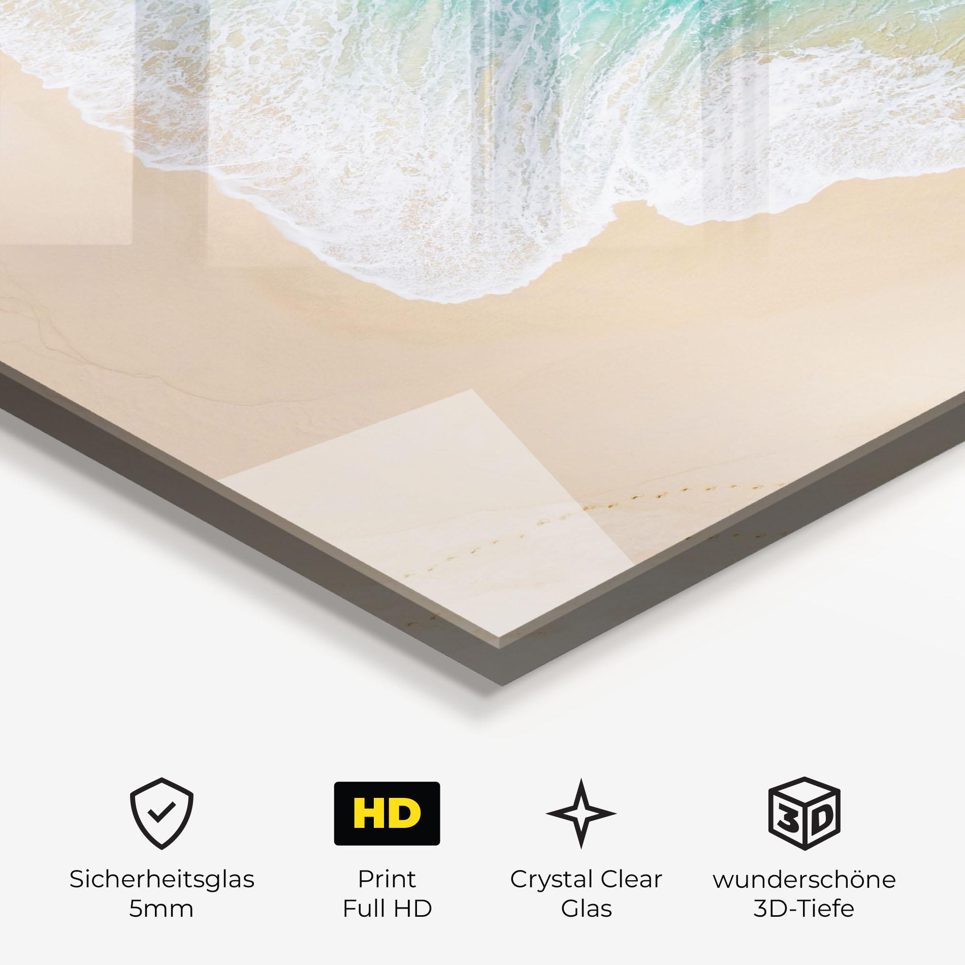 Glasbild Beautiful Blue Waves mockup 3