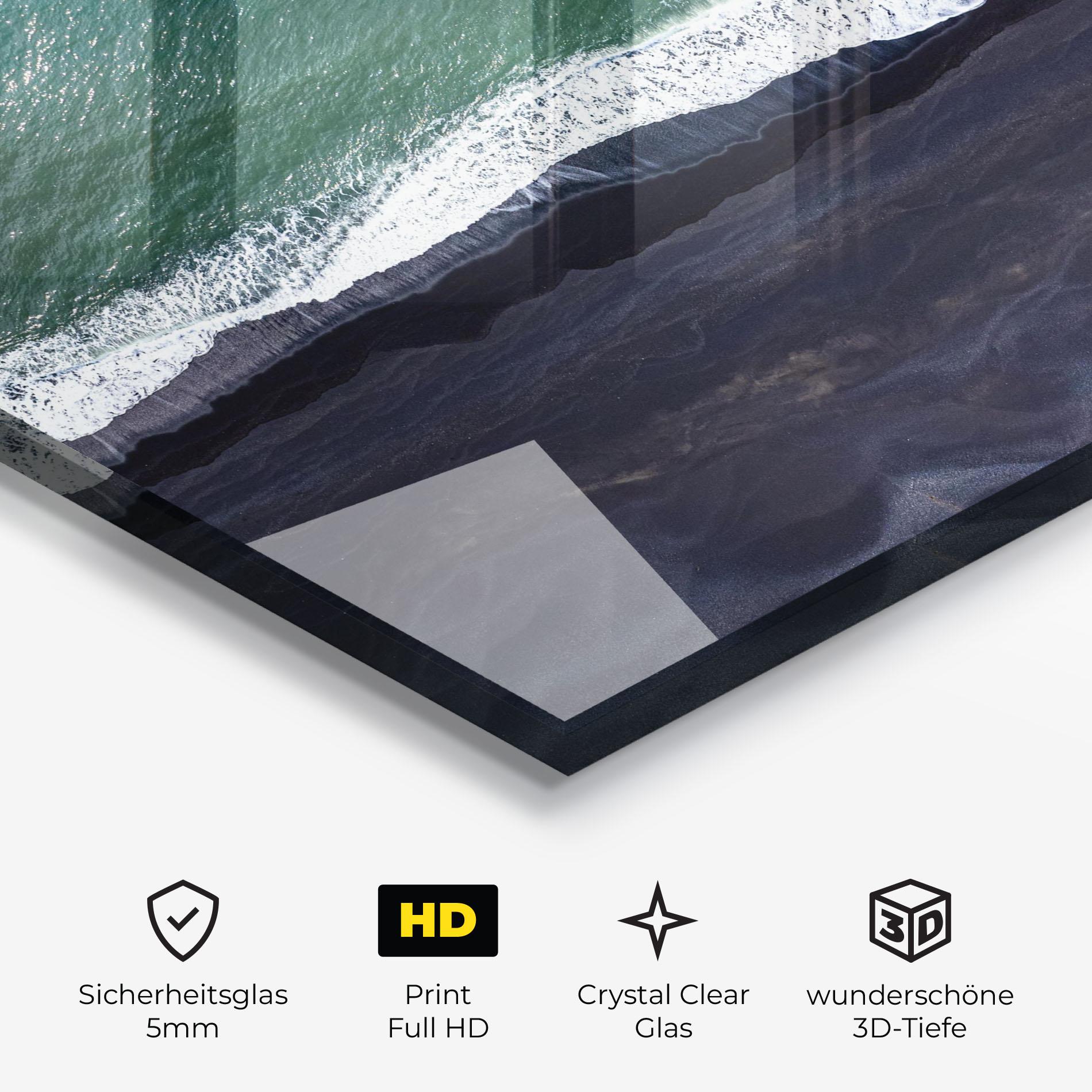 Glasbild Green Blue Beach mockup 3