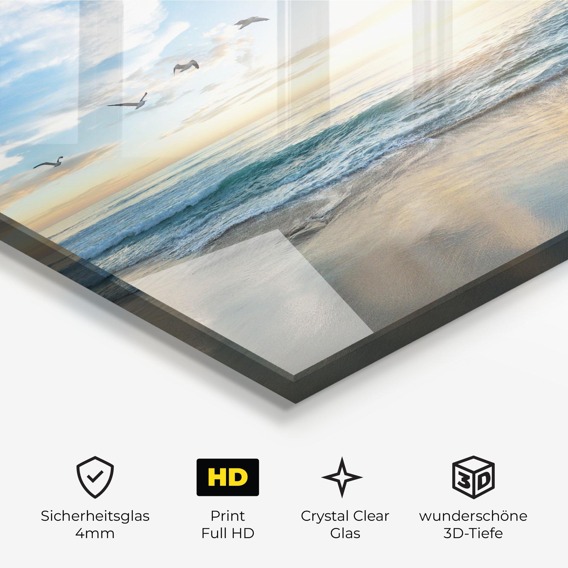 Glasbild Beautiful Beach mockup 3