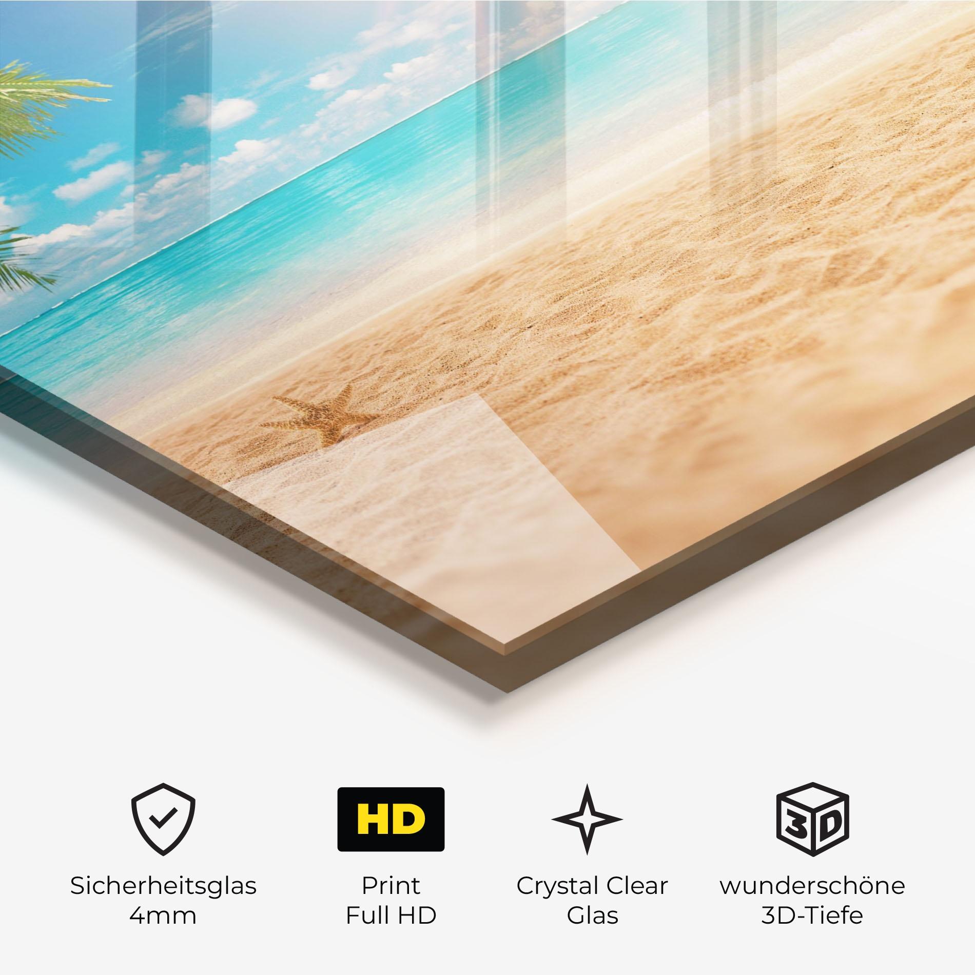 Glasbild Exotic Beach Ocean mockup 3