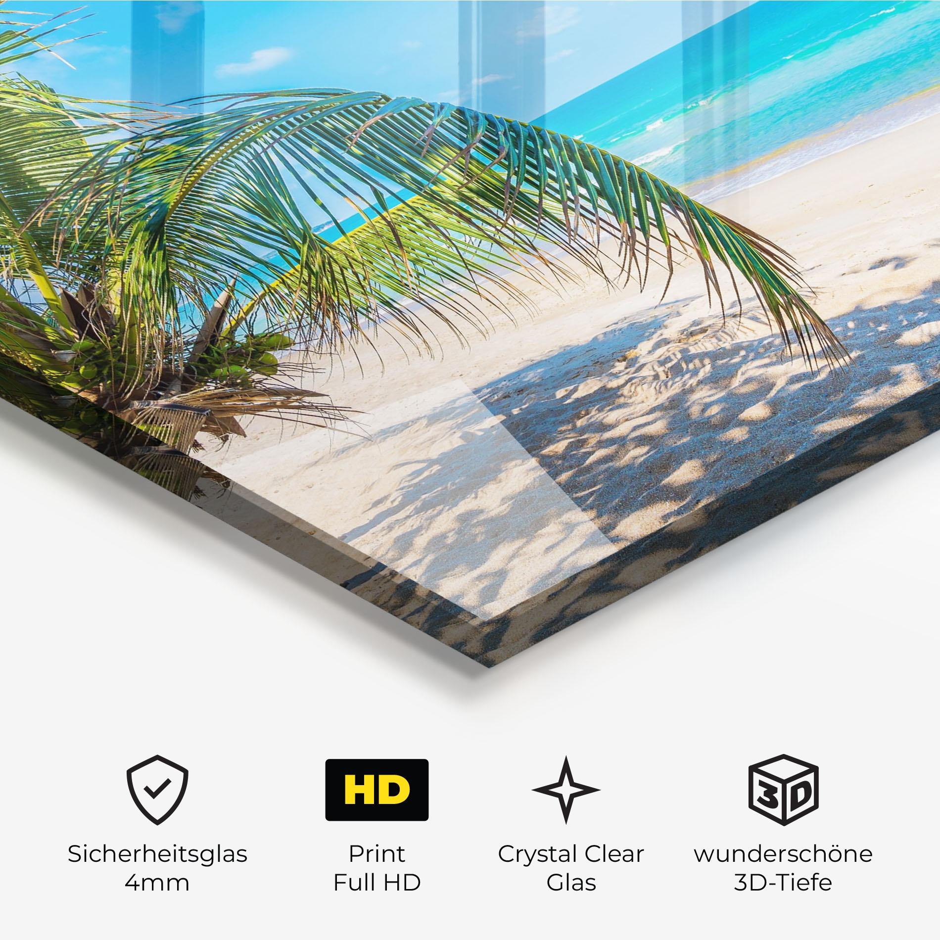 Glasbild Tropical Beach View mockup 3