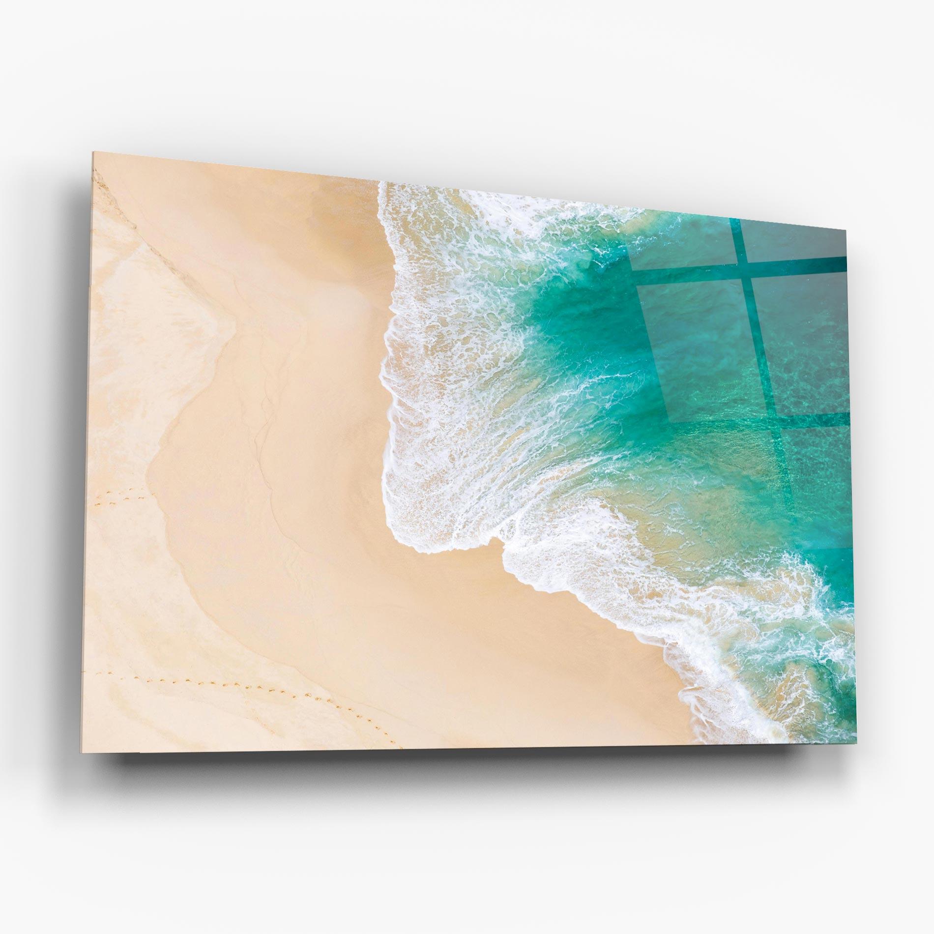 Glasbild Beautiful Blue Waves mockup 6
