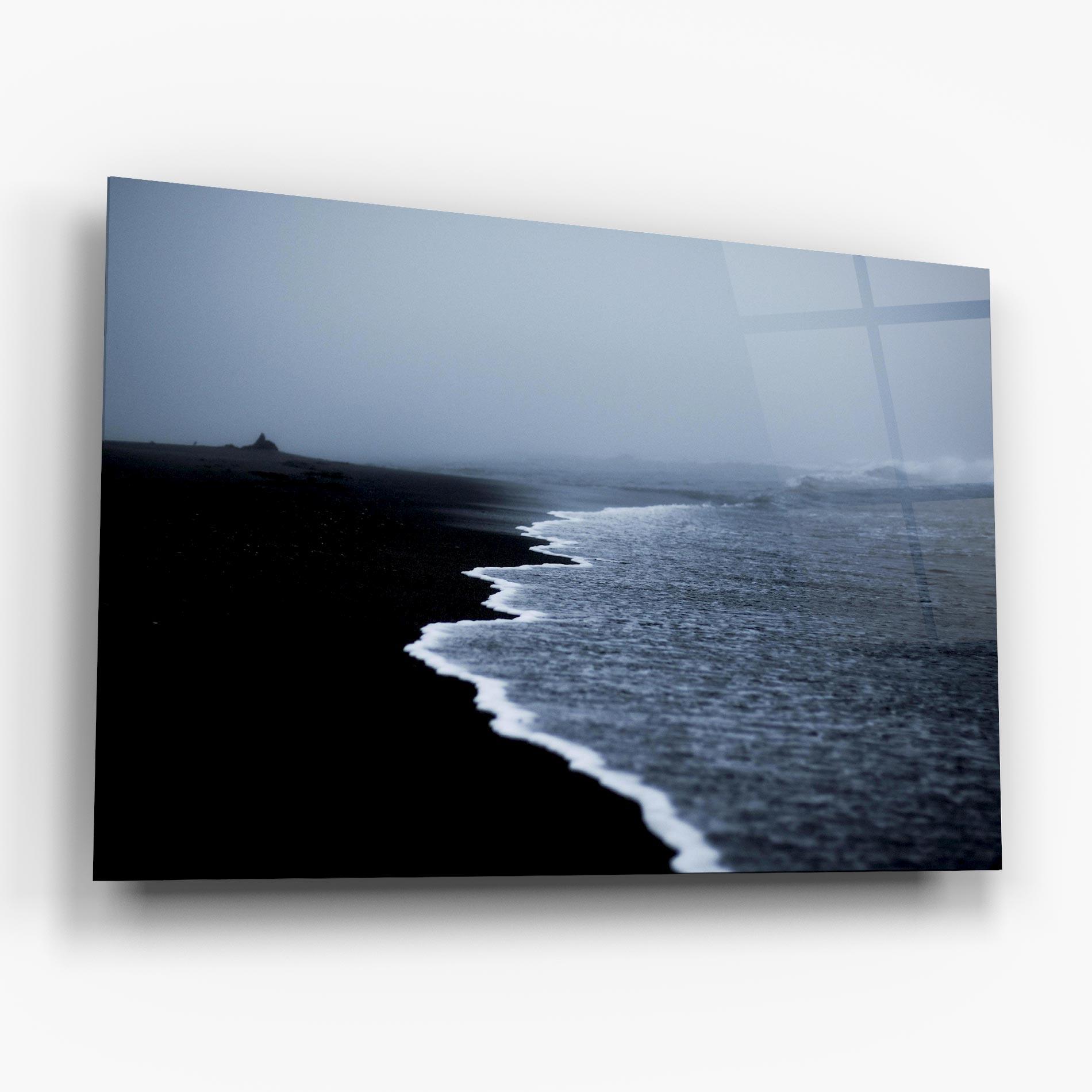 Glasbild Black Beach View mockup 6