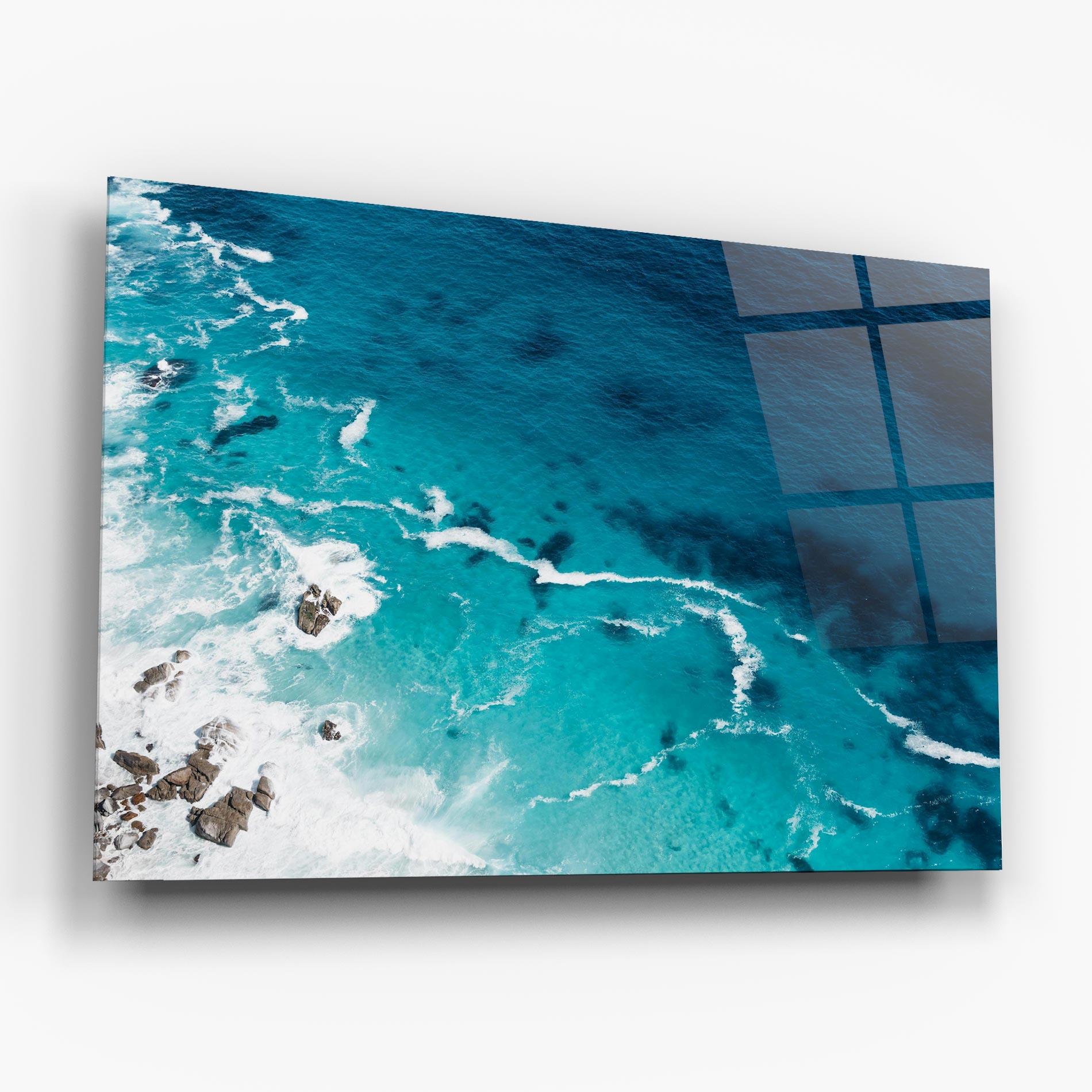 Glasbild Blue Water Beach mockup 6