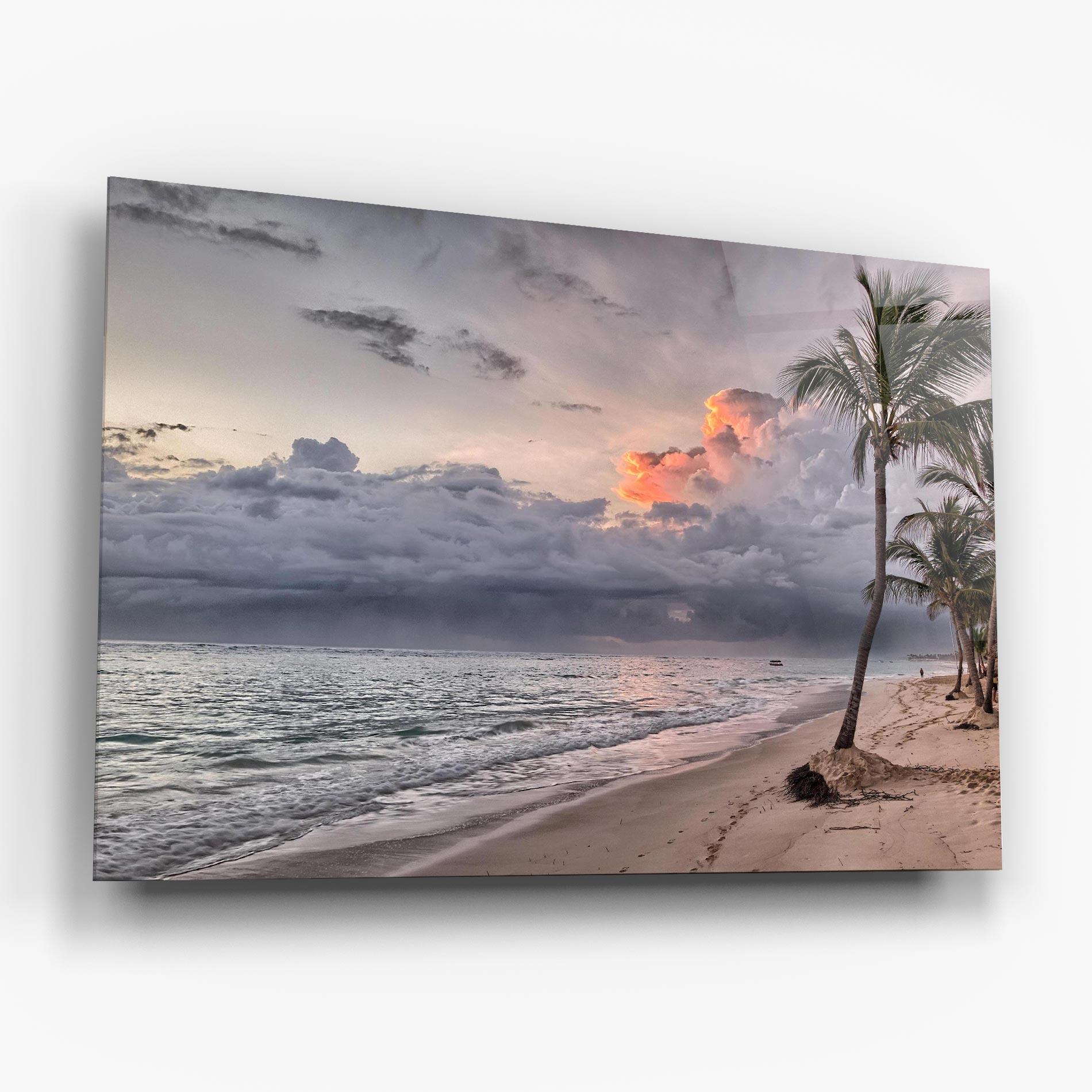 Glasbild Cloudy Beach mockup 6