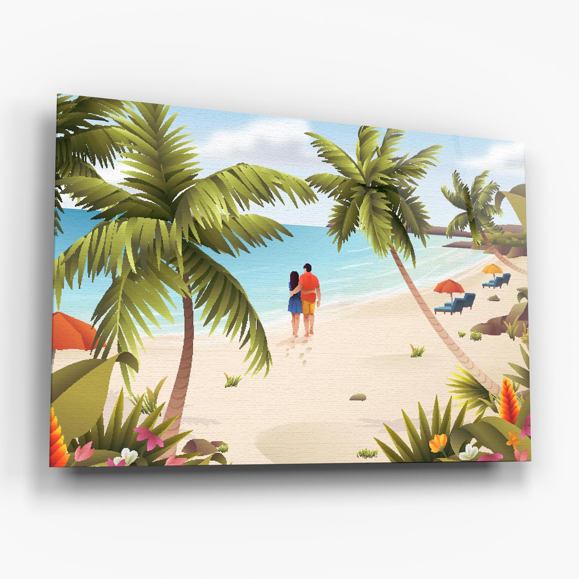 Glasbild Couple Beach mockup 6