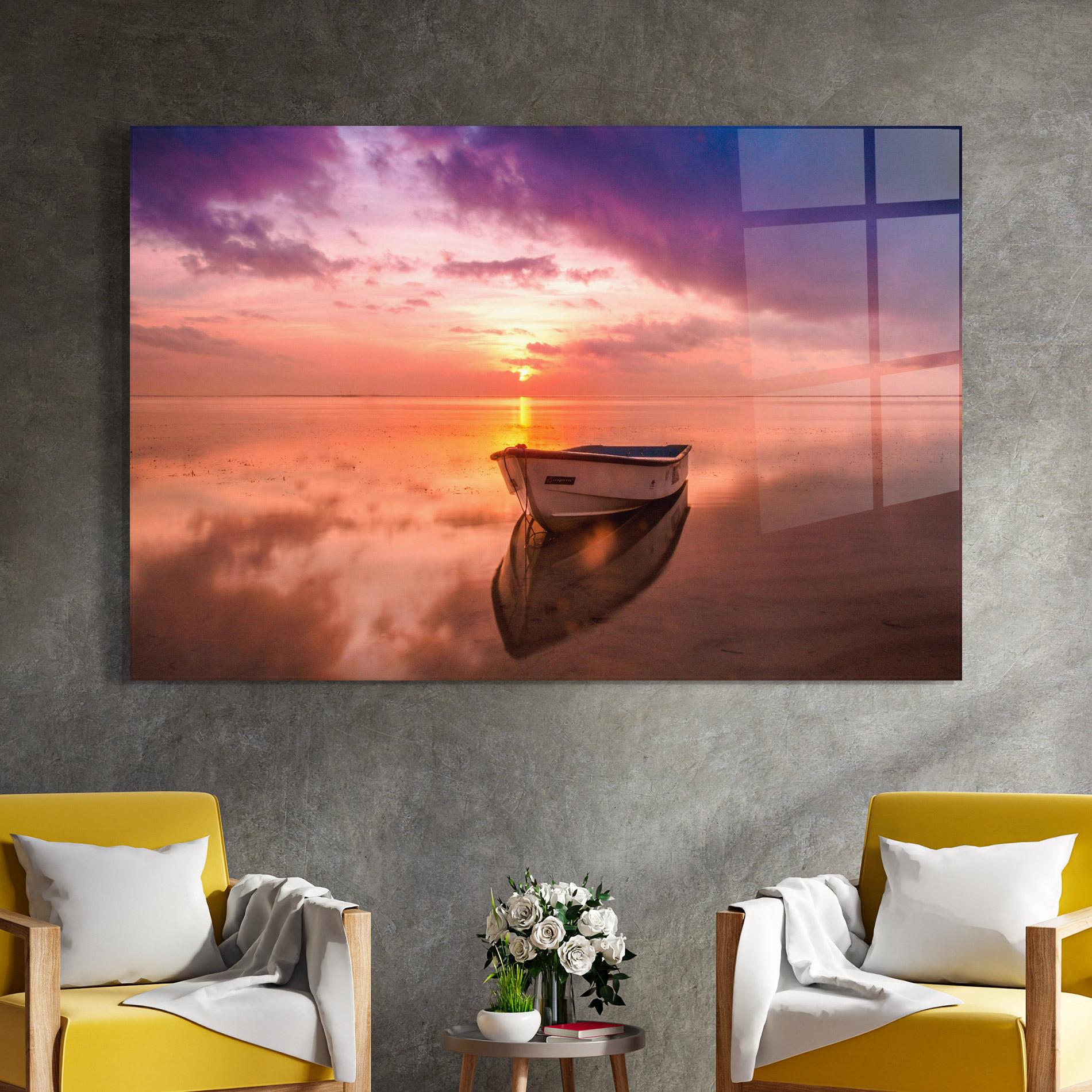 Glasbild Beach Purple View mockup 4