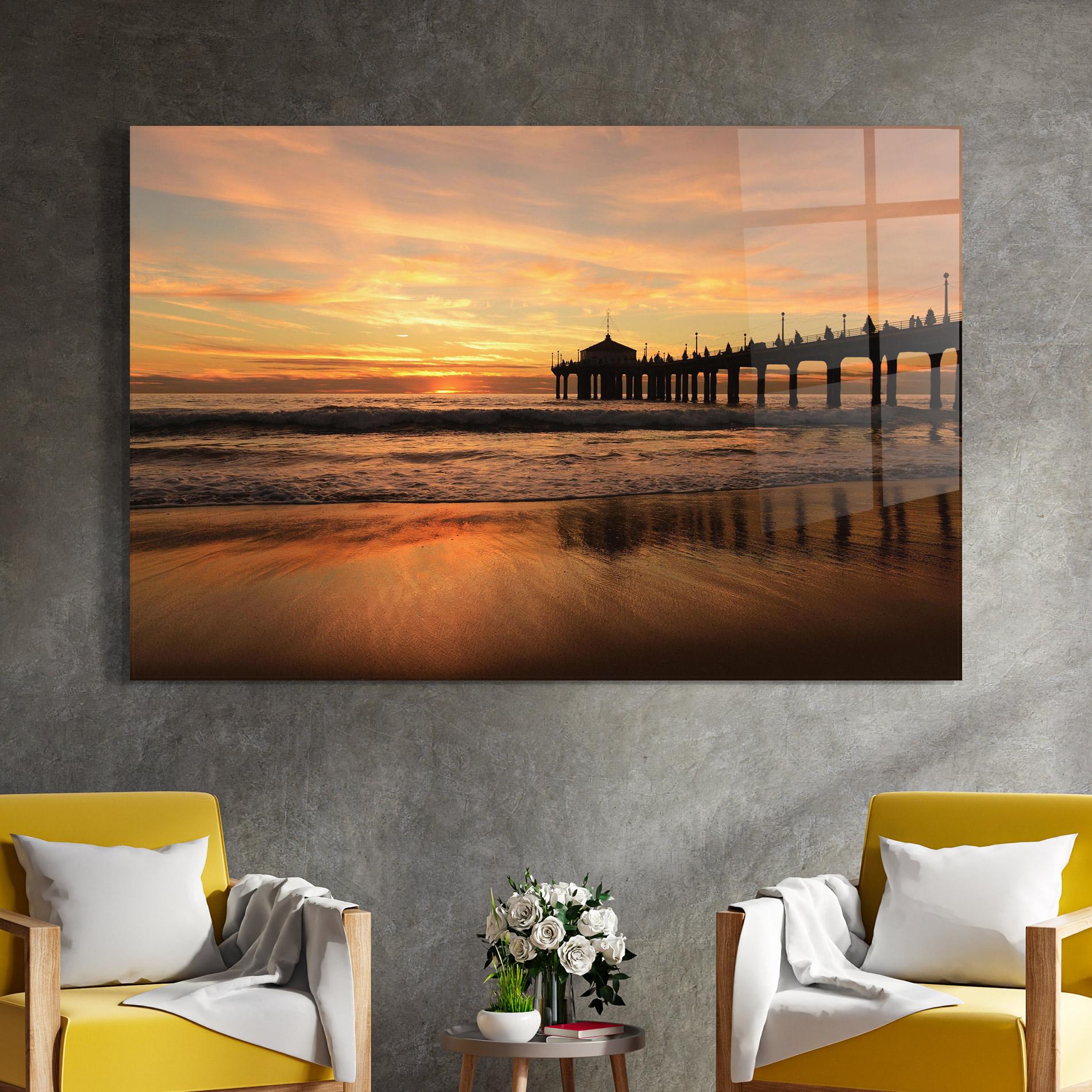Glasbild Beach Sunset View mockup 4
