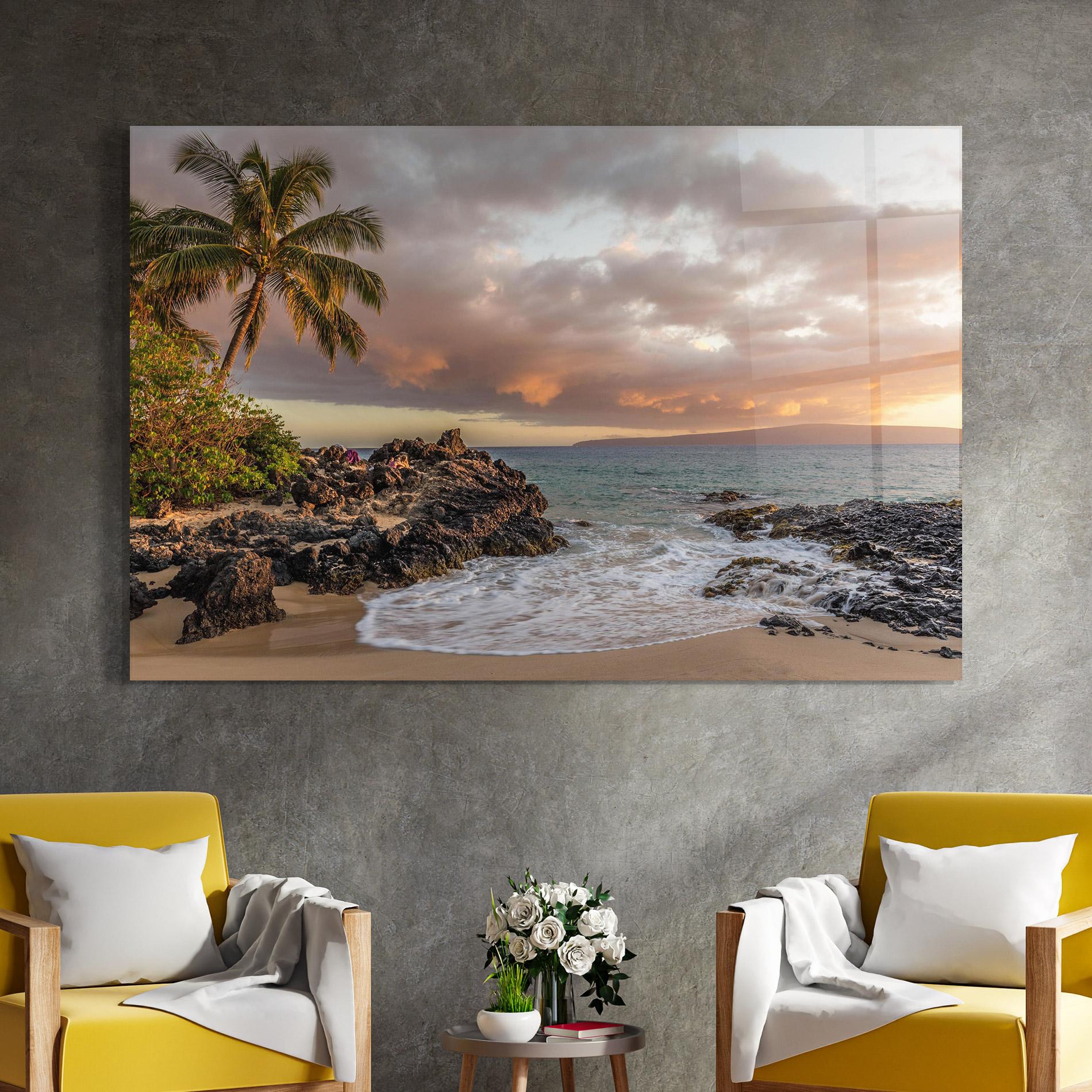 Glasbild Beautiful Beach Landscape mockup 4