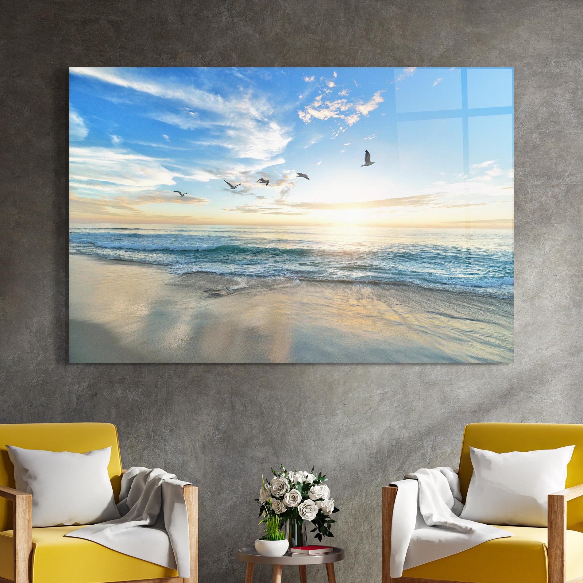 Glasbild Beautiful Beach mockup 4