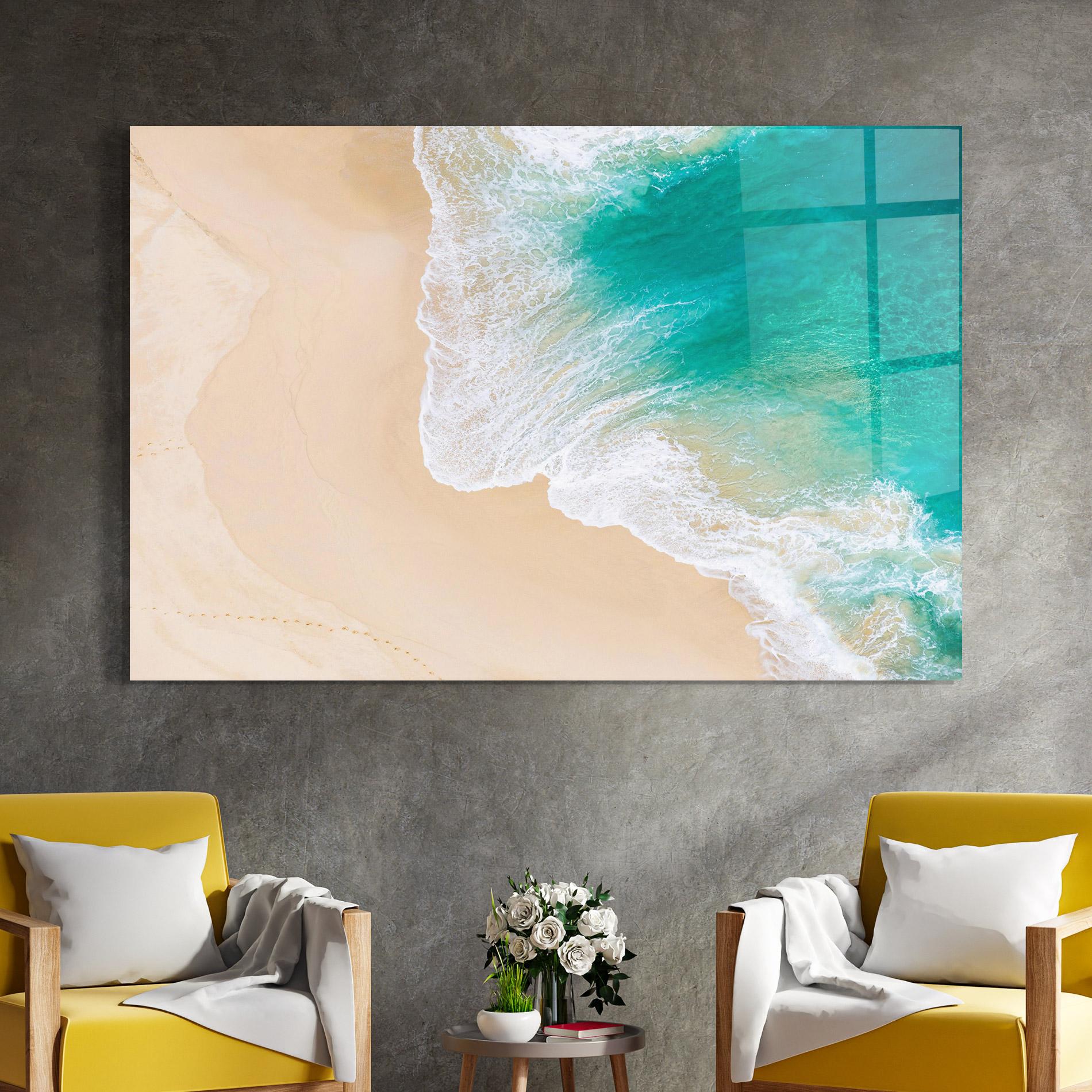 Glasbild Beautiful Blue Waves mockup 4