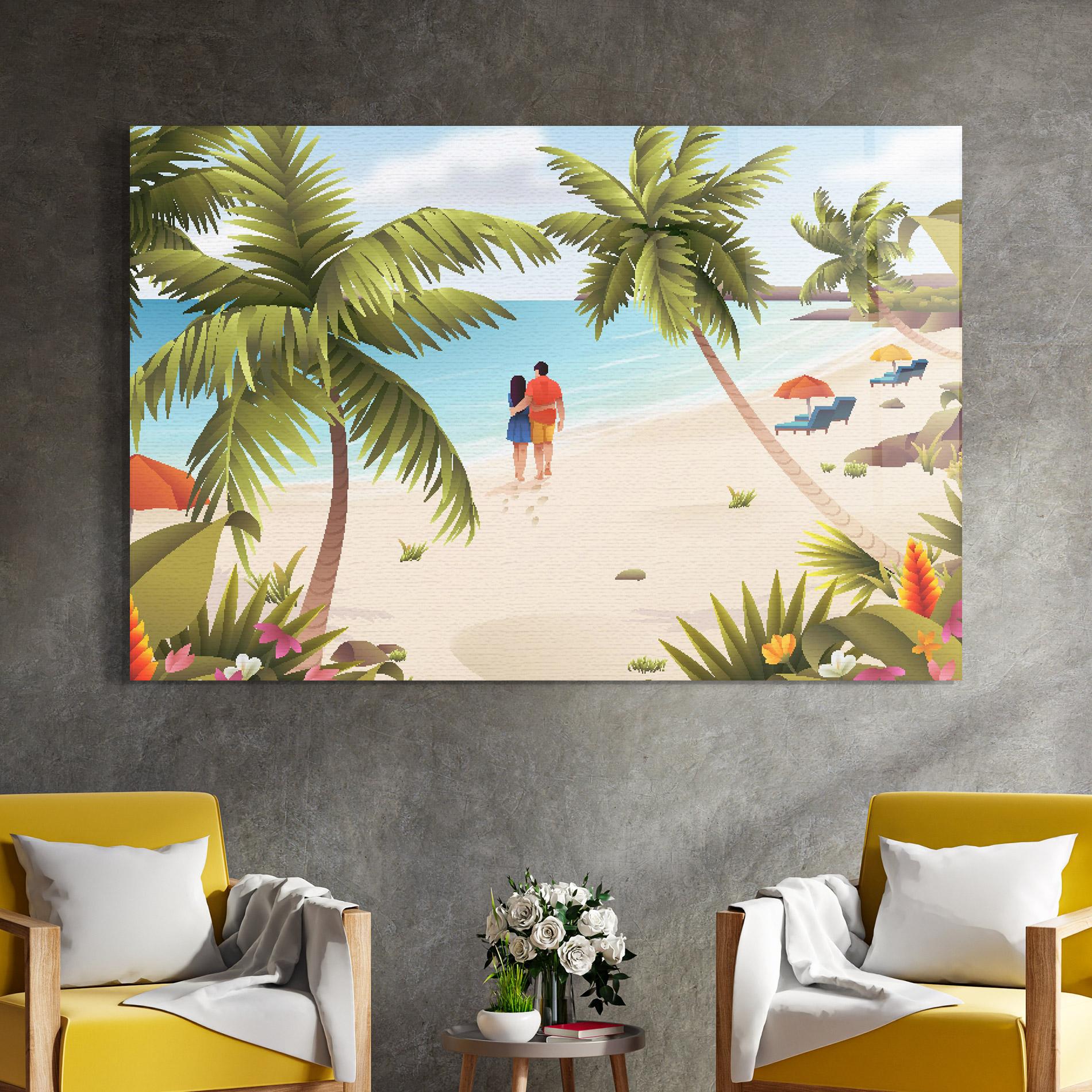 Glasbild Couple Beach mockup 4