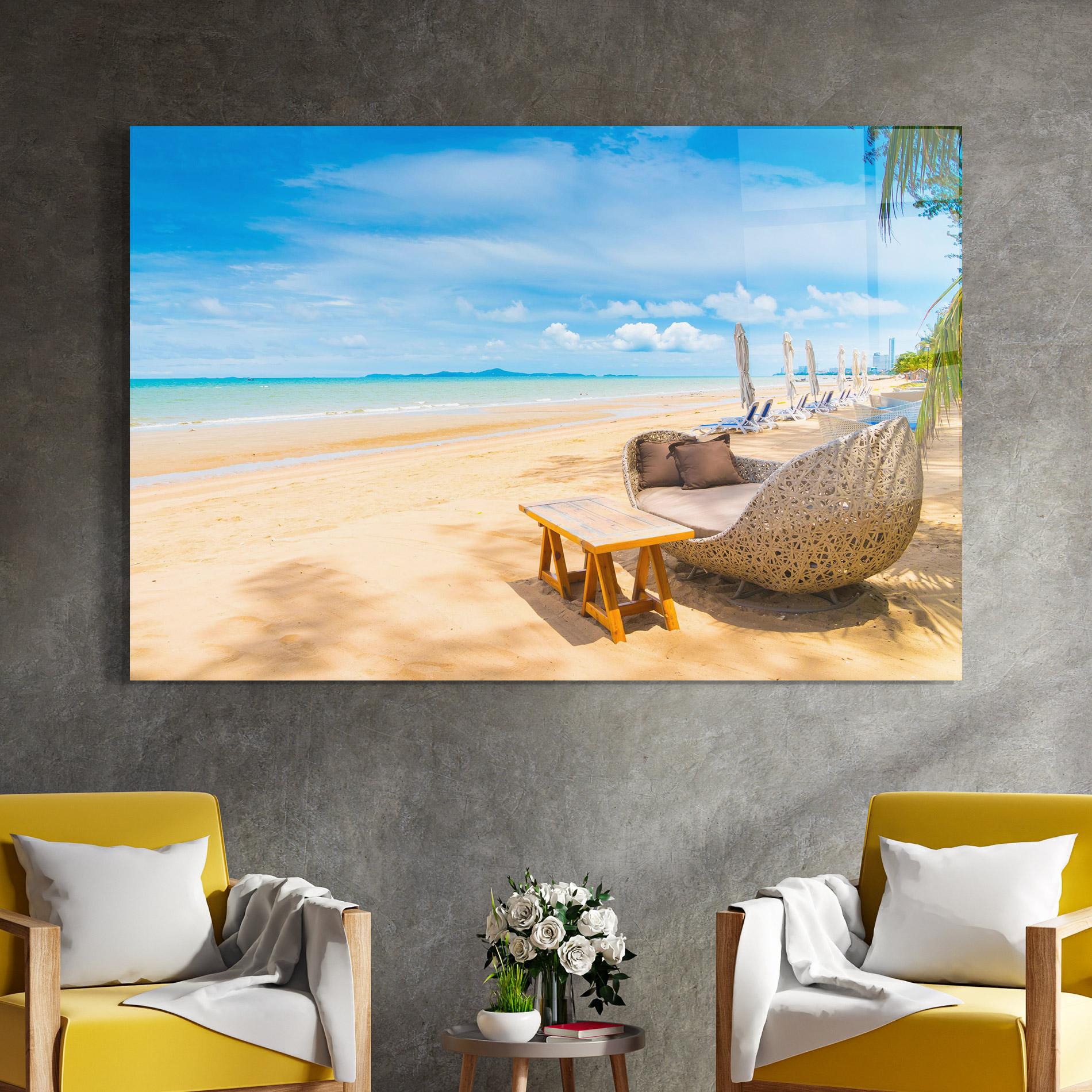 Glasbild Dinning Blue Sky mockup 4