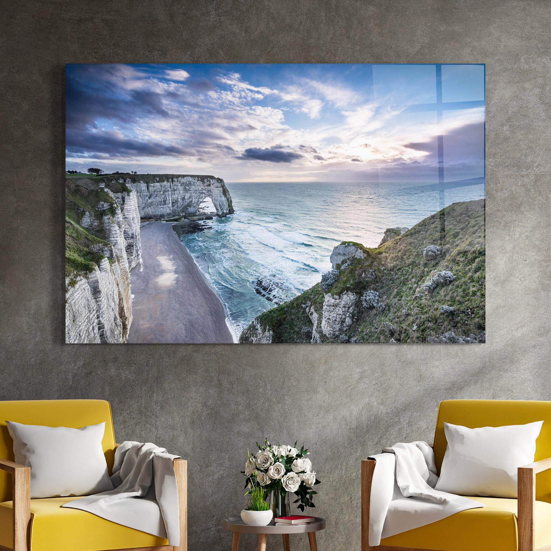 Glasbild Etretat View mockup 4