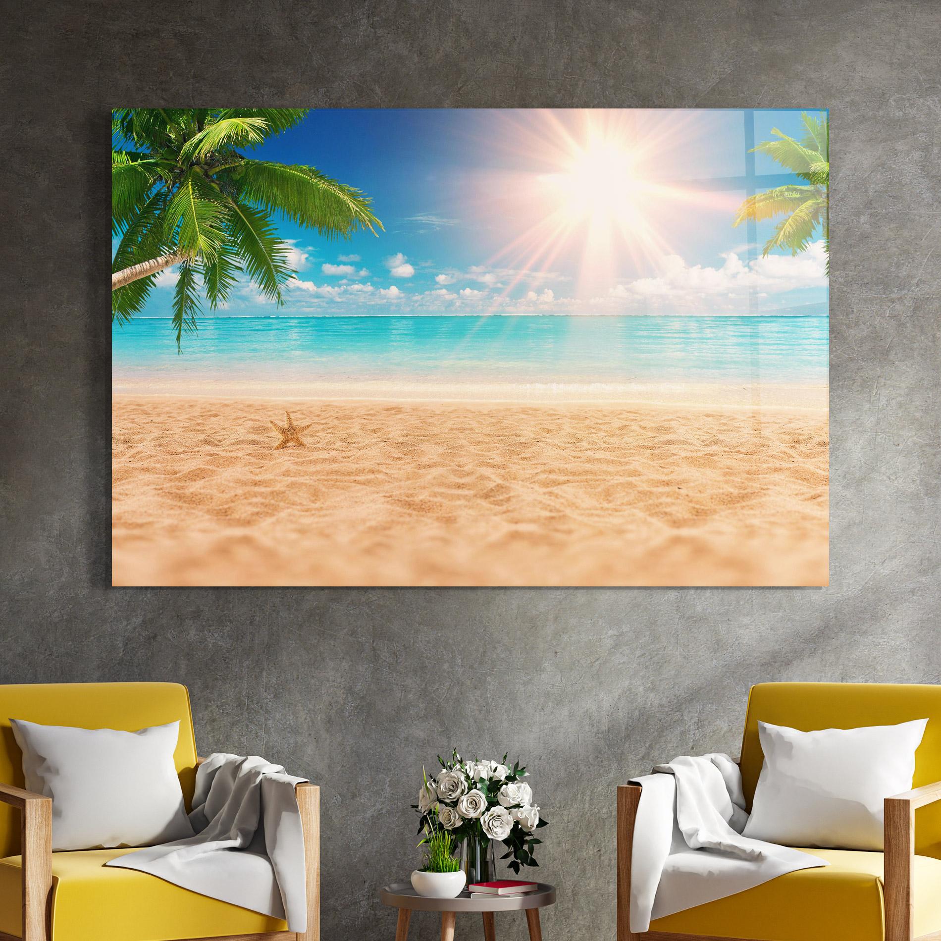 Glasbild Exotic Beach Ocean mockup 4