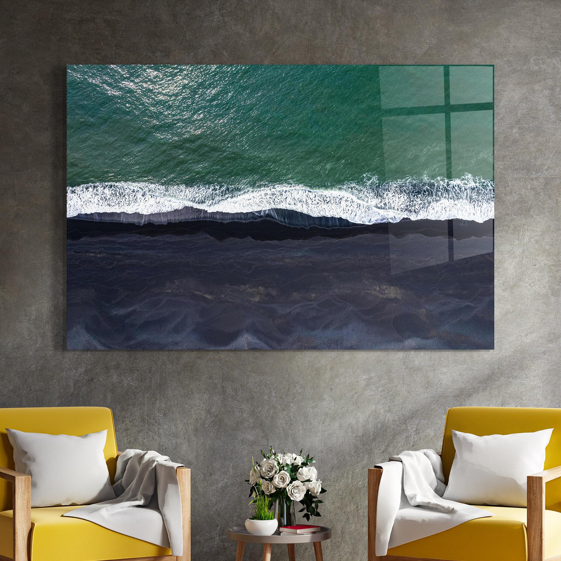 Glasbild Green Blue Beach mockup 4