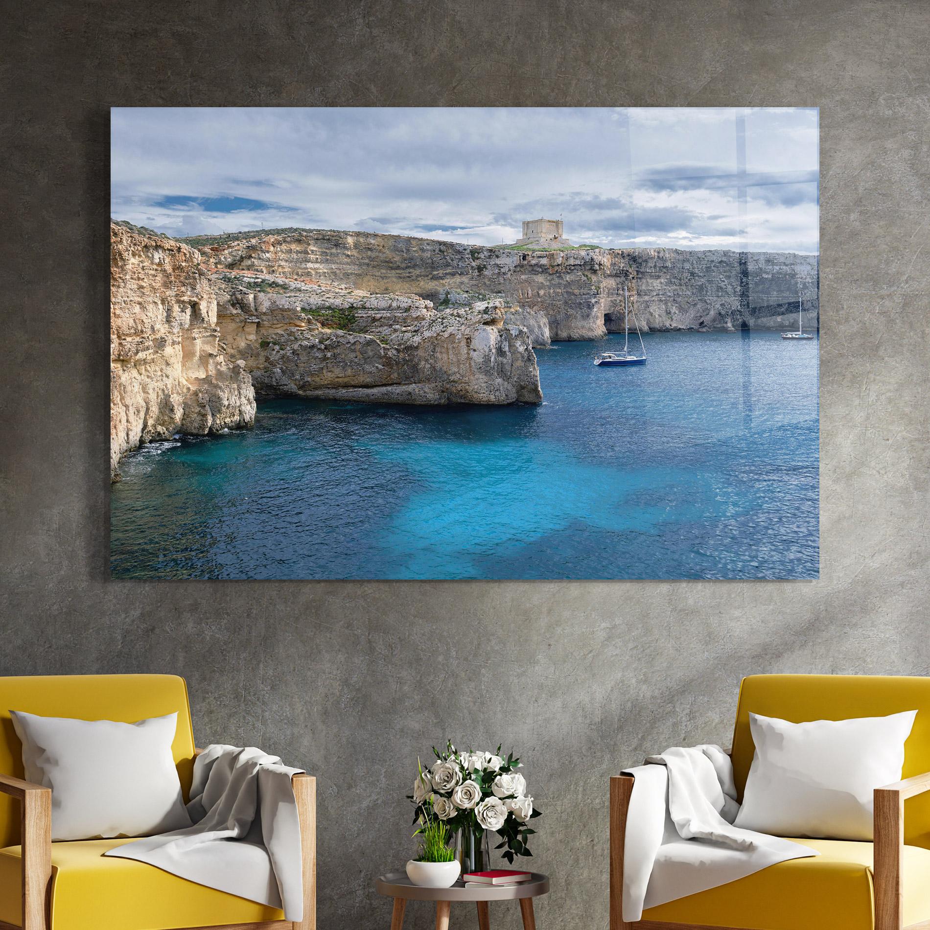 Glasbild Island Landscape mockup 4