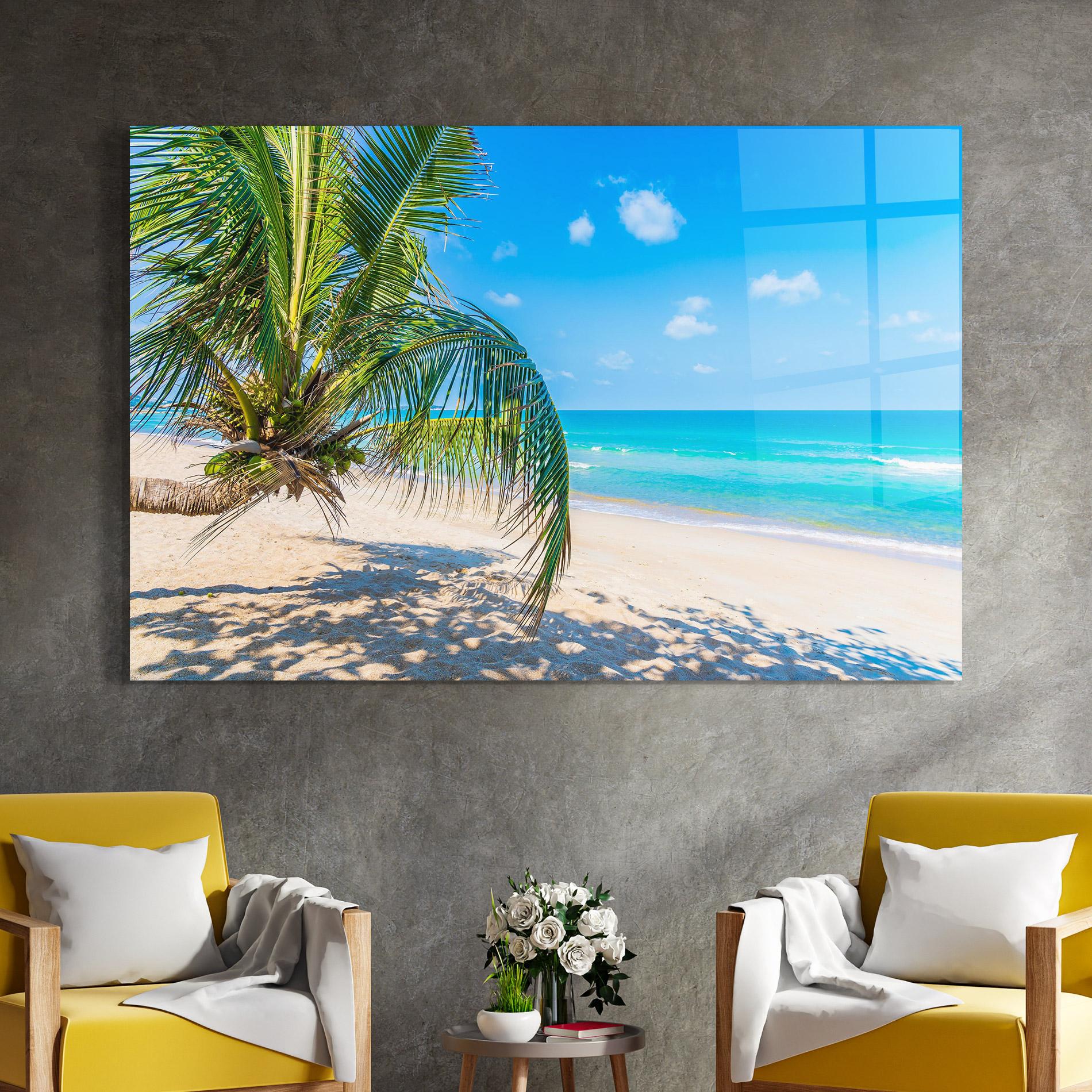 Glasbild Tropical Beach View mockup 4