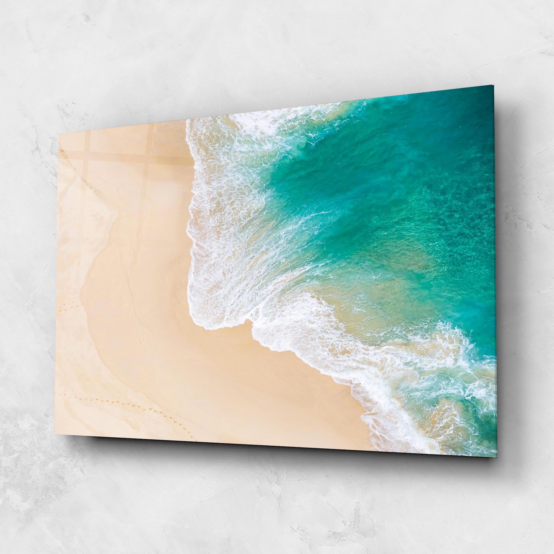Glasbild Beautiful Blue Waves mockup 1