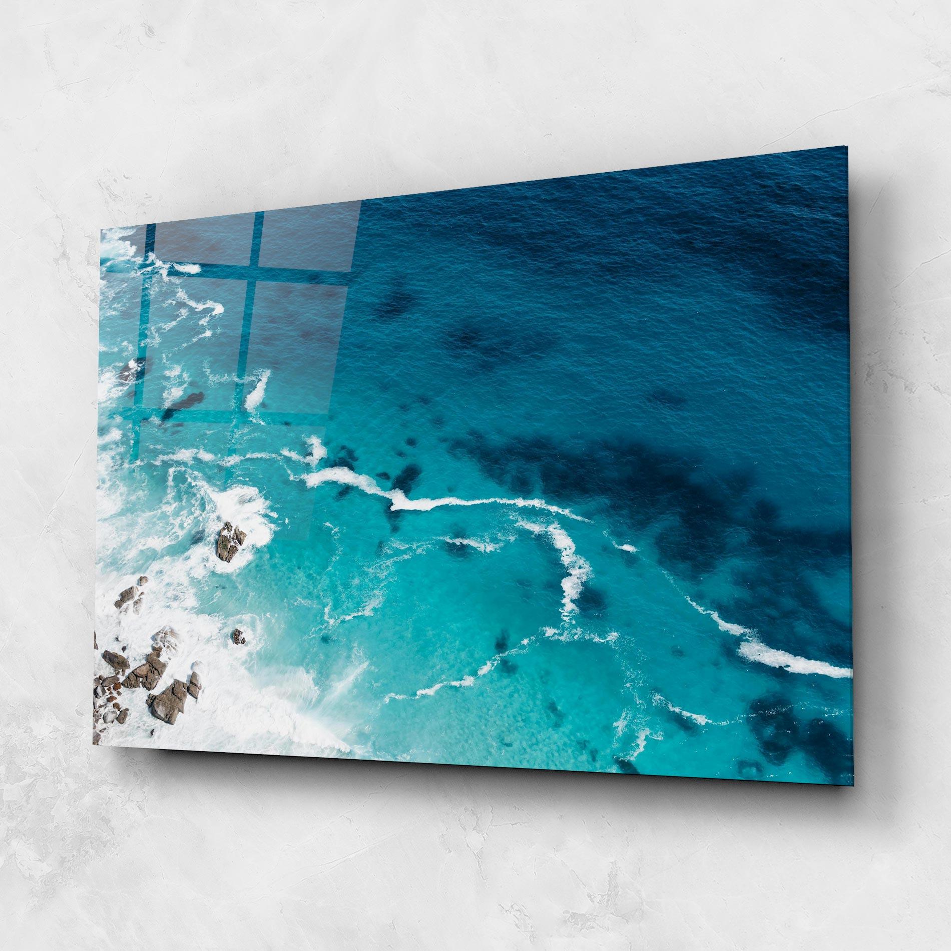 Glasbild Blue Water Beach mockup 1