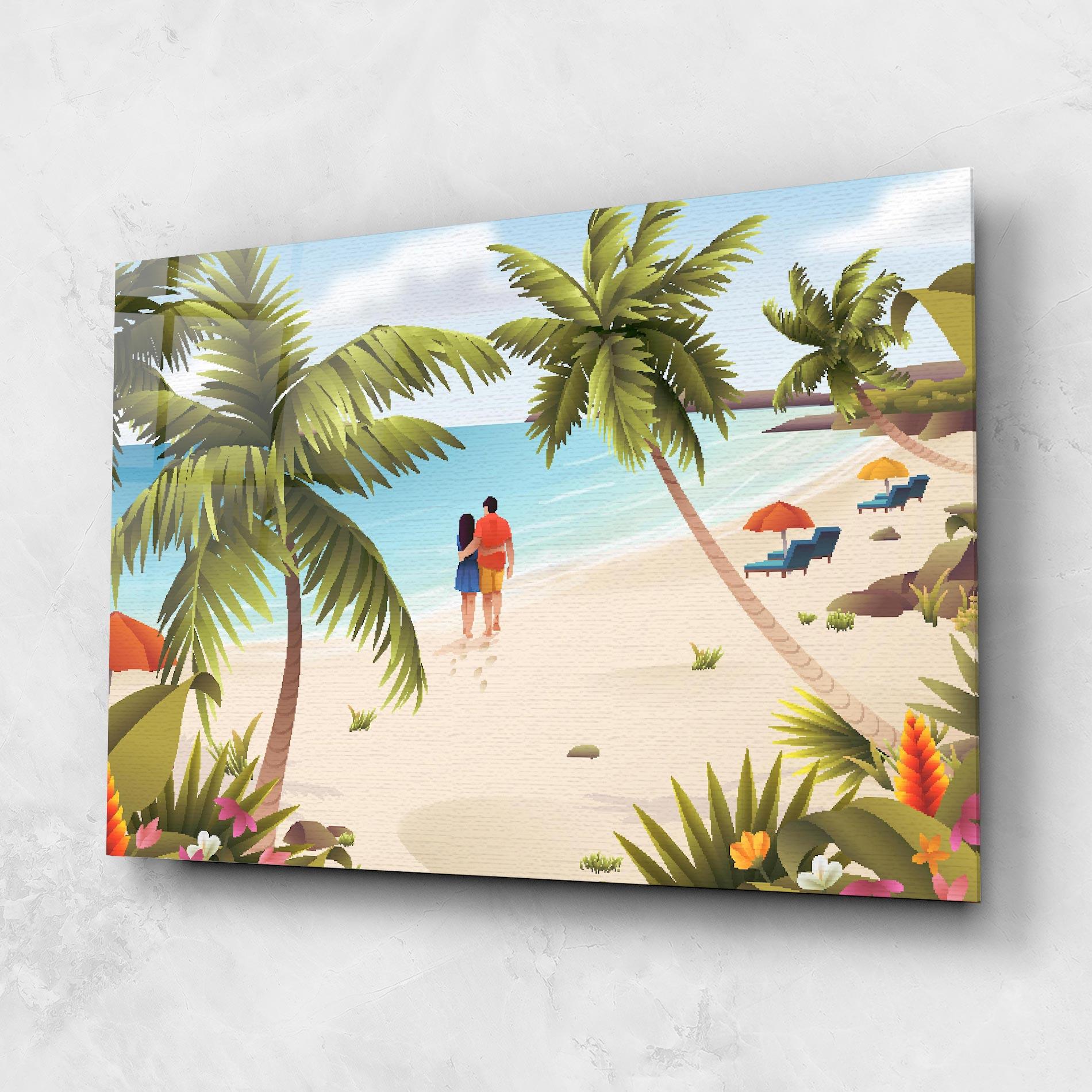 Glasbild Couple Beach mockup 1