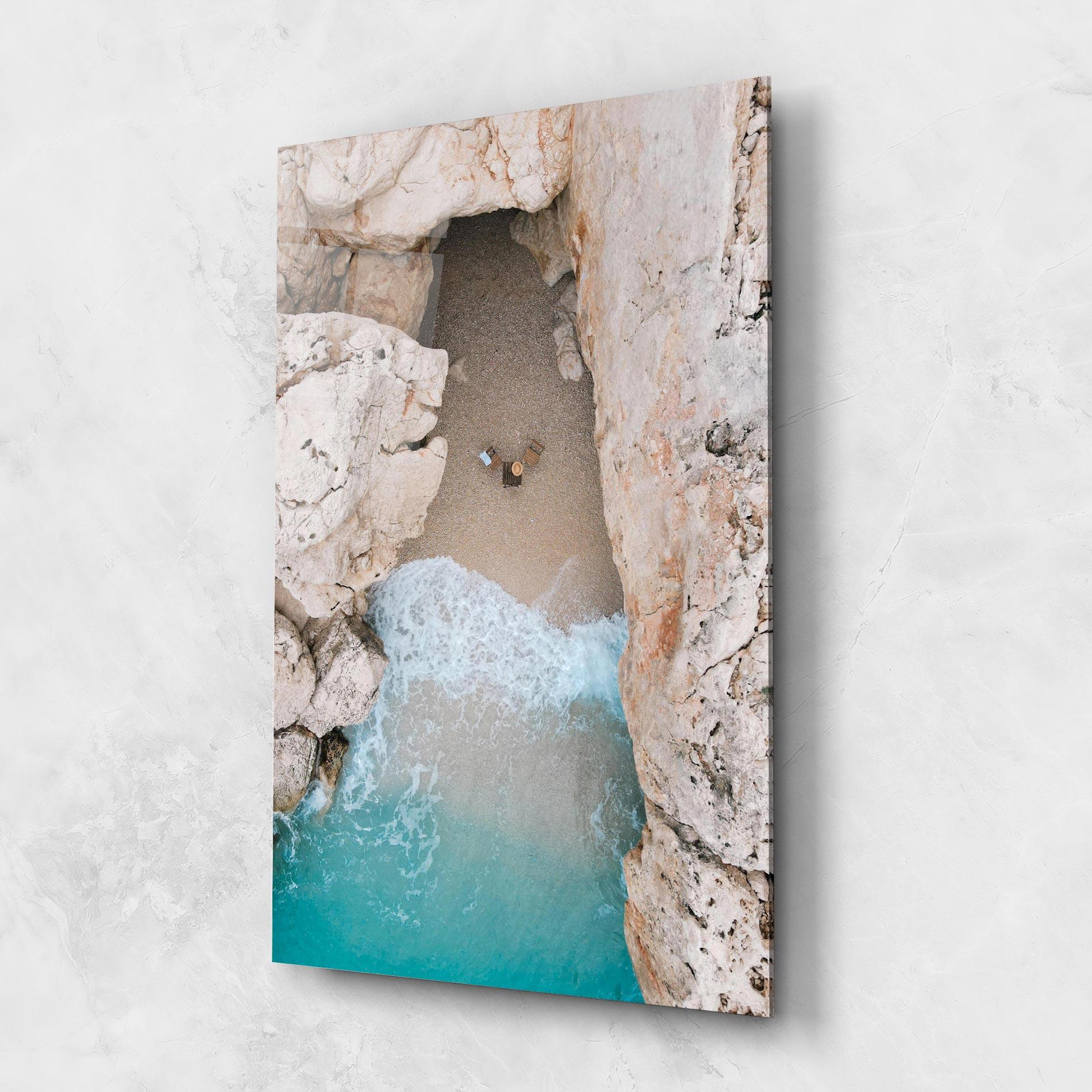 Glasbild Private White Cave mockup 1