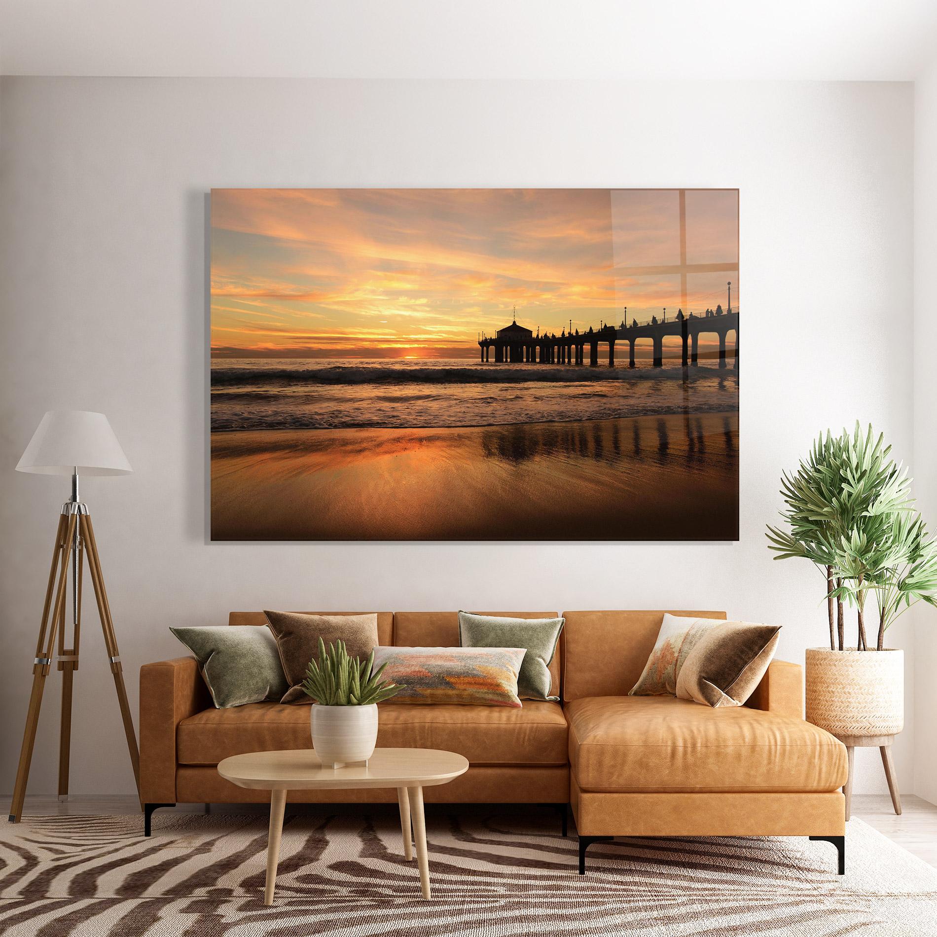 Glasbild Beach Sunset View mockup 7