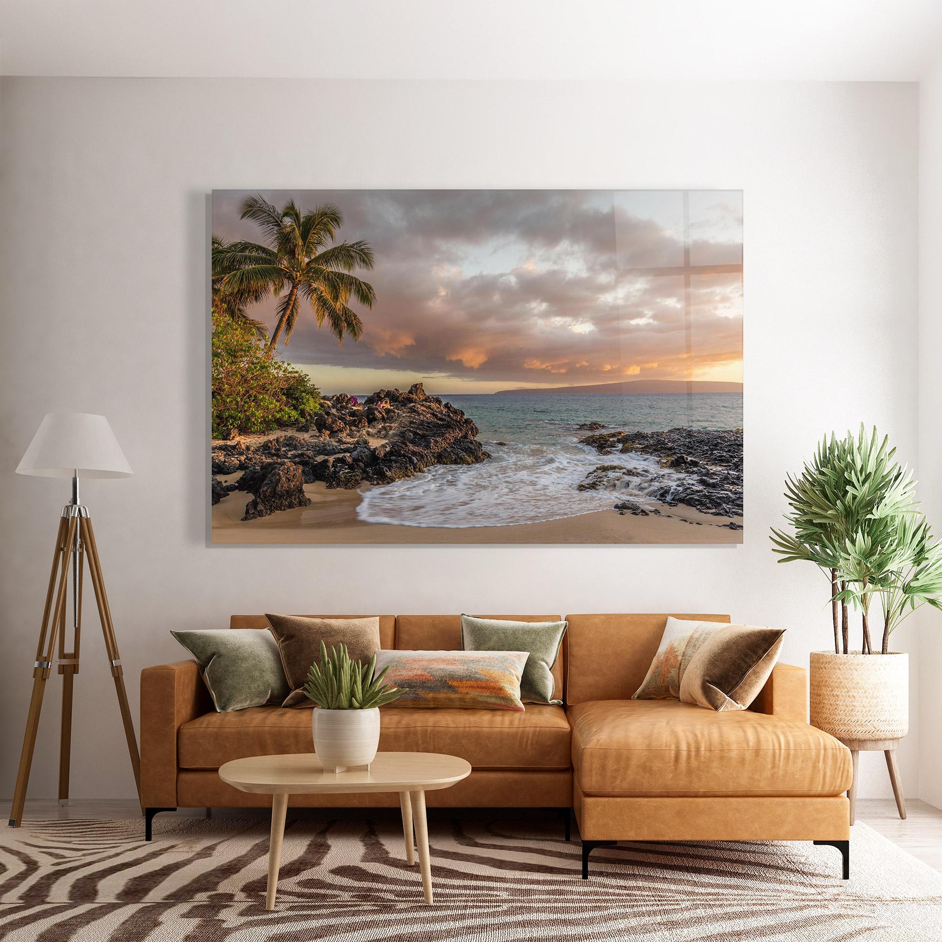 Glasbild Beautiful Beach Landscape mockup 7