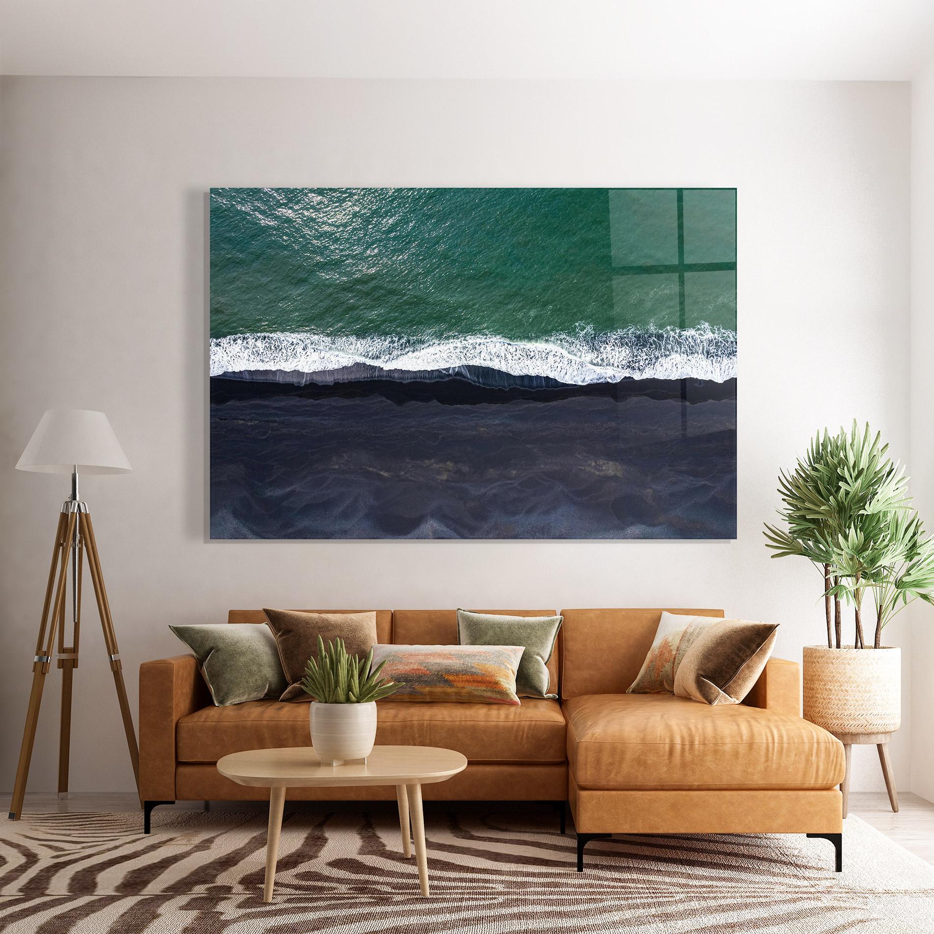 Glasbild Green Blue Beach mockup 7