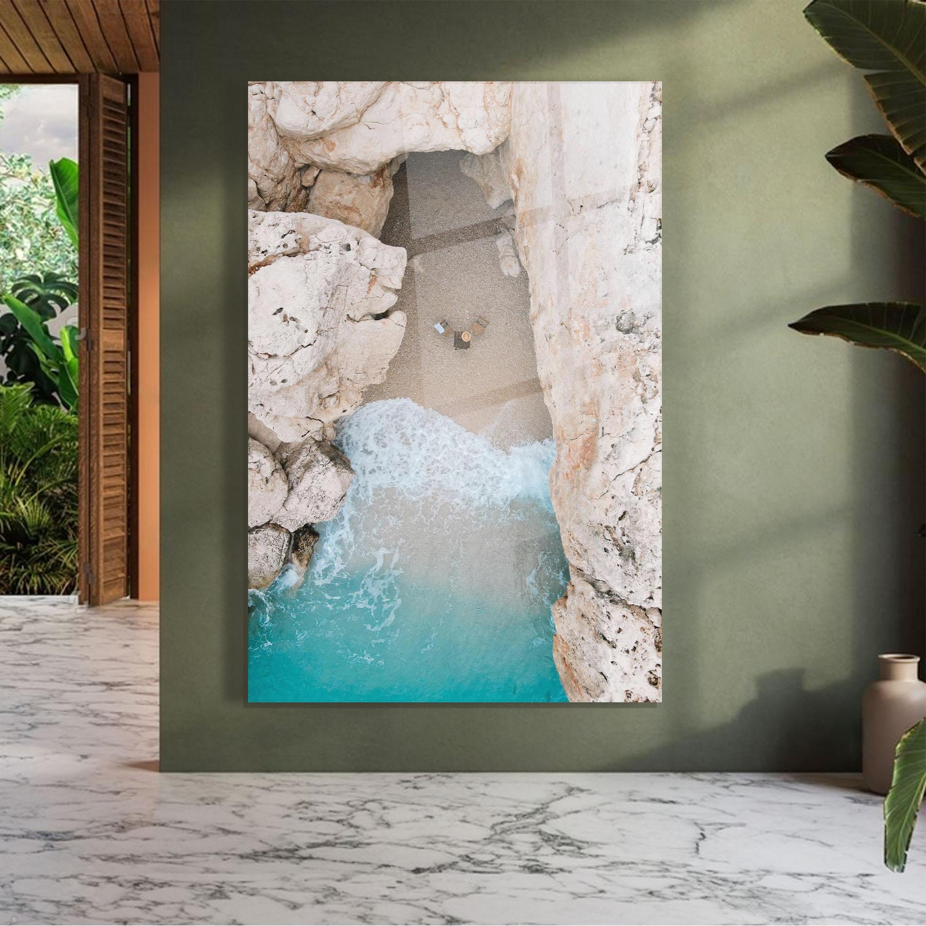 Glasbild Private White Cave mockup 7