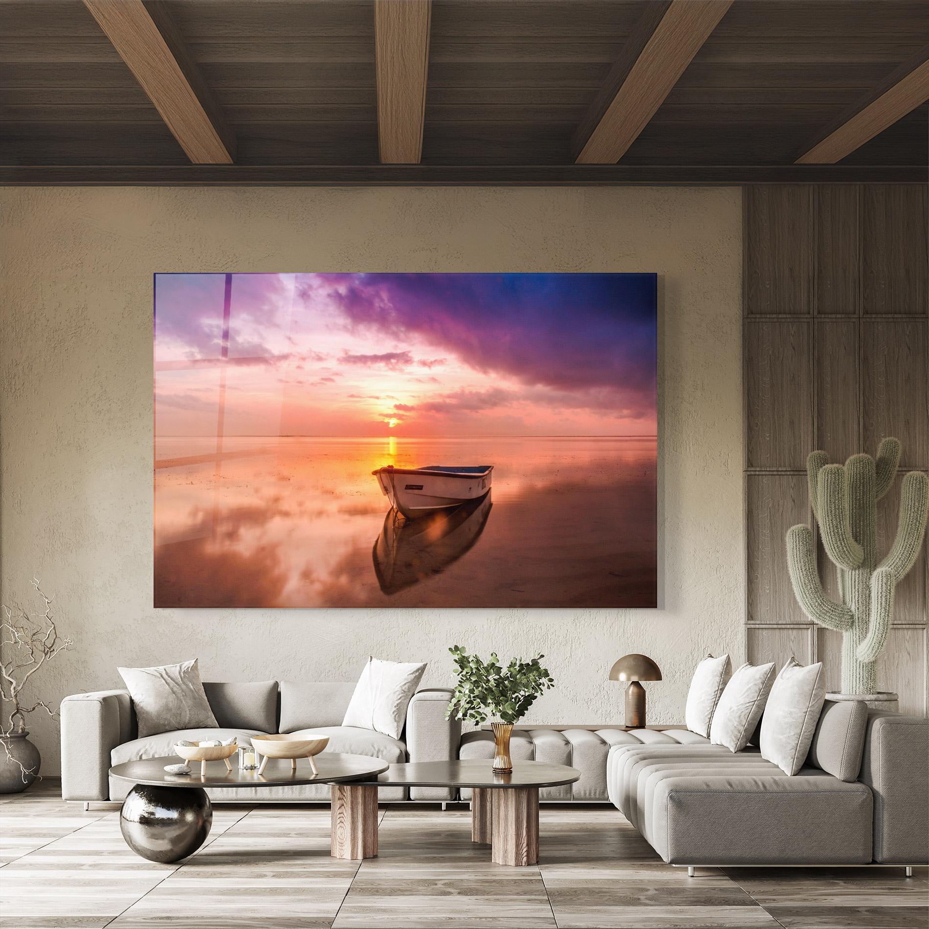 Glasbild Beach Purple View mockup 8