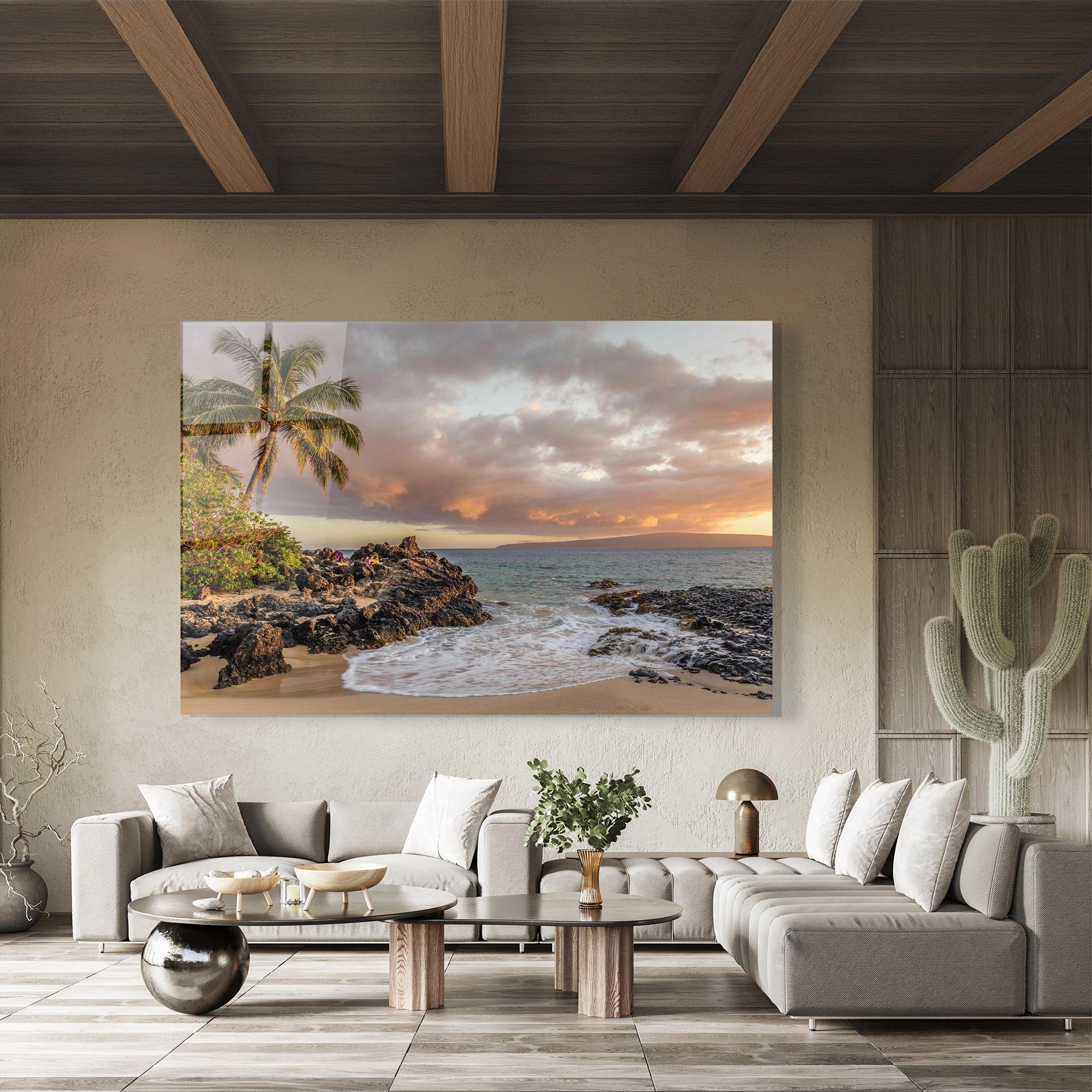 Glasbild Beautiful Beach Landscape mockup 8